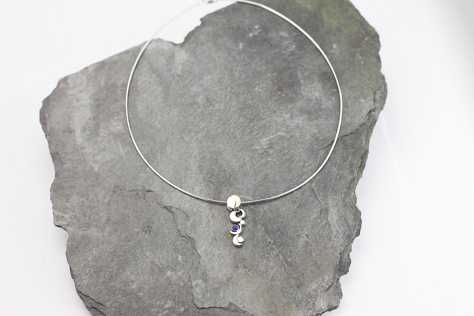 Real Sterling Silver & Yellow Gold Irish Gold Necklace For Women