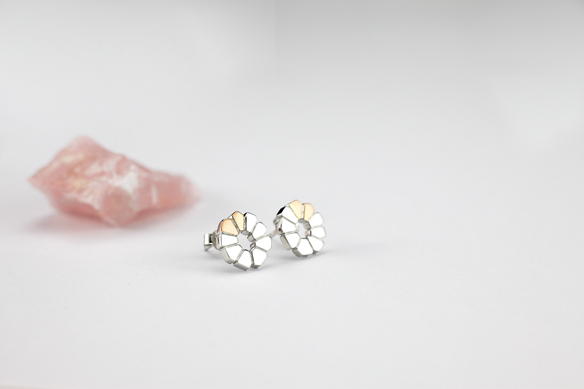 Gorgeous Sterling Silver & 10K Rose Gold Irish Gold & Folklore Earrings For Women