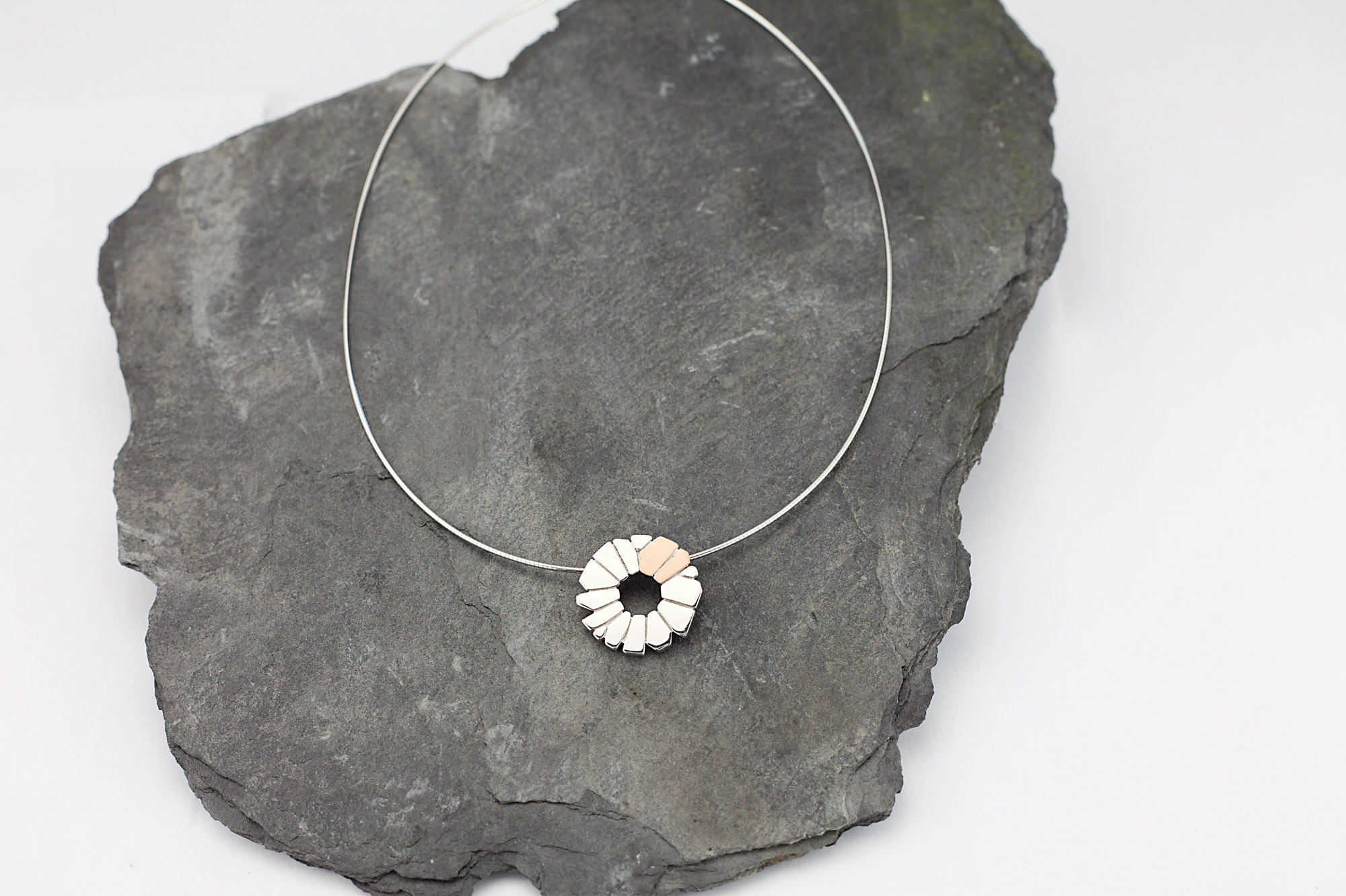 Womens Folklore Necklace in Real Sterling Silver & 10K Yellow Gold