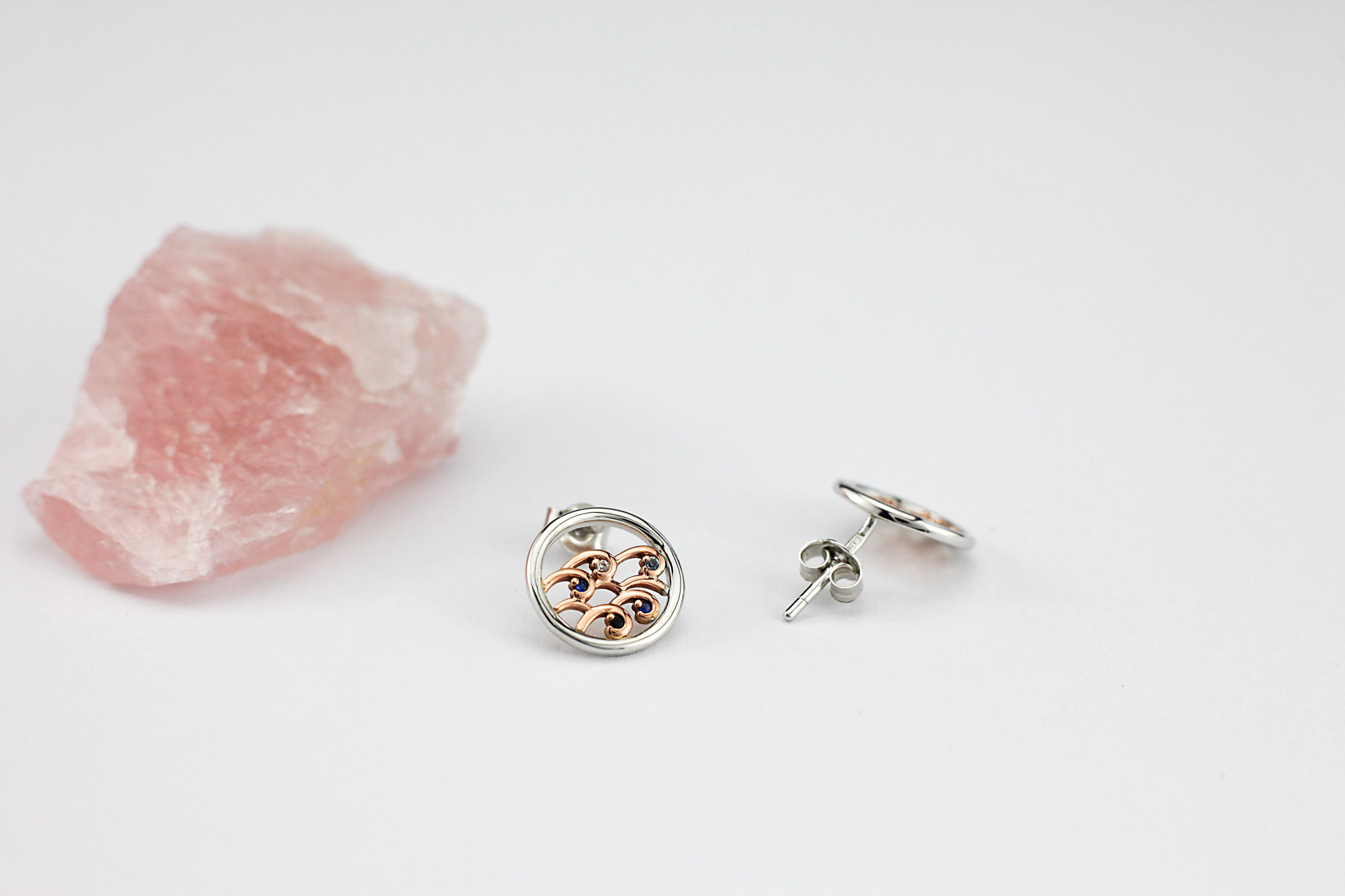 Authentic Sterling Silver & 10K Rose Gold Folklore Earrings For Women