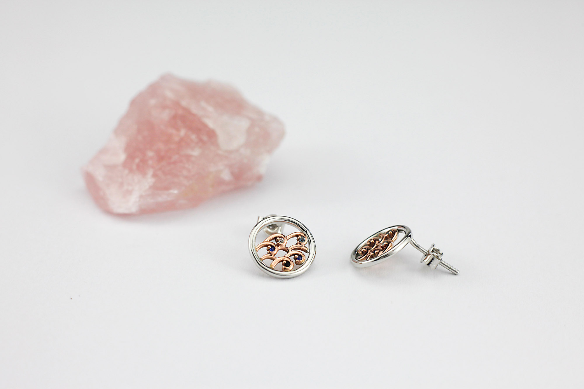 Womens Authentic Sterling Silver & 10K Rose Gold Folklore & Irish Gold Earrings