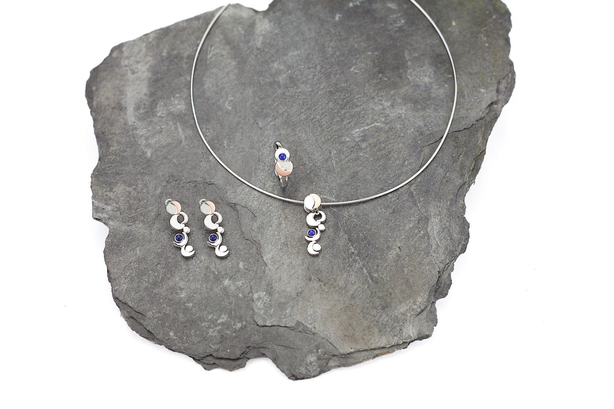 Striking Sterling Silver & 10K Rose Gold Celtic Knot Earrings For Women