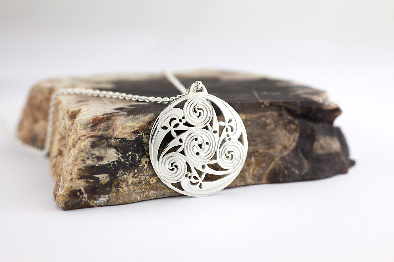 Medium Sized Genuine Sterling Silver Celtic Knot Necklace For Women