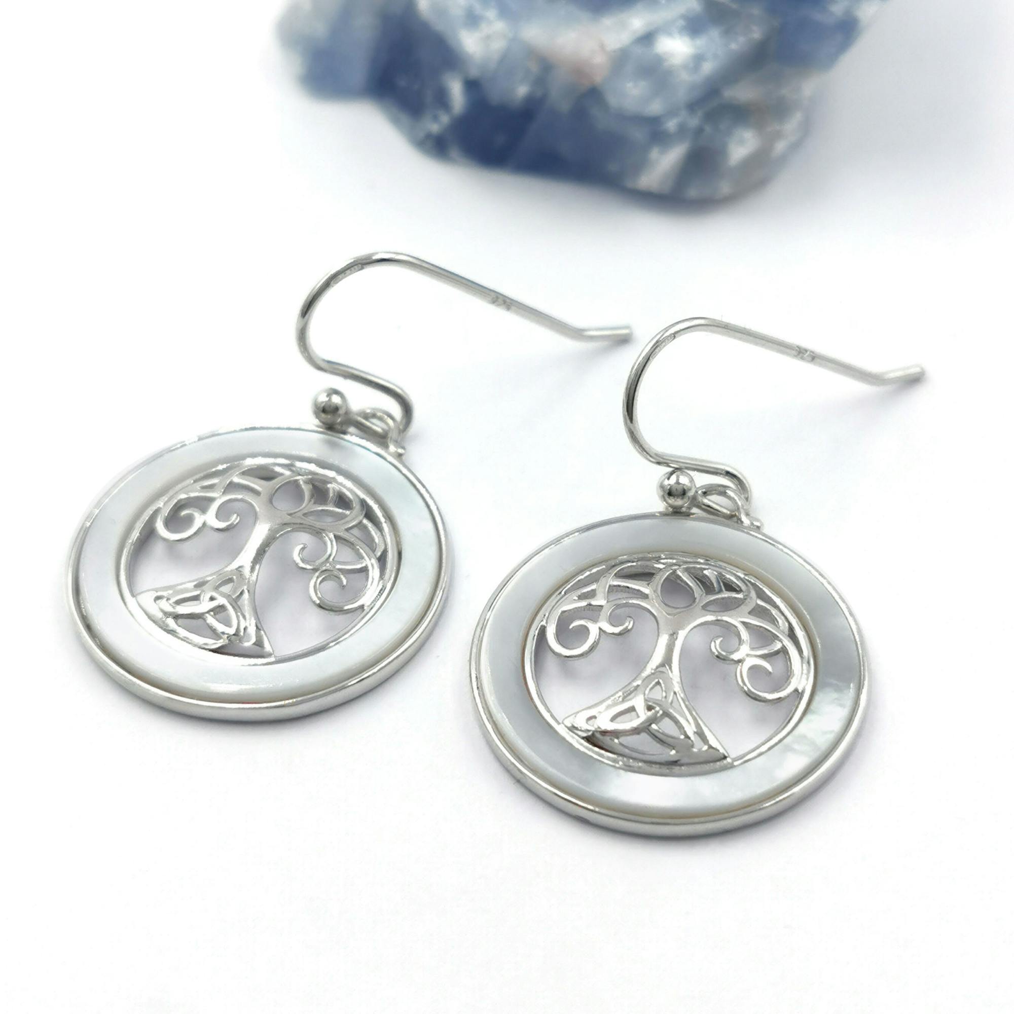 Silver Tree of Life Earrings - Womens - Real Sterling Silver 925 Hallmark - 20.0 mm x 20.0 mm - Direct from Ireland