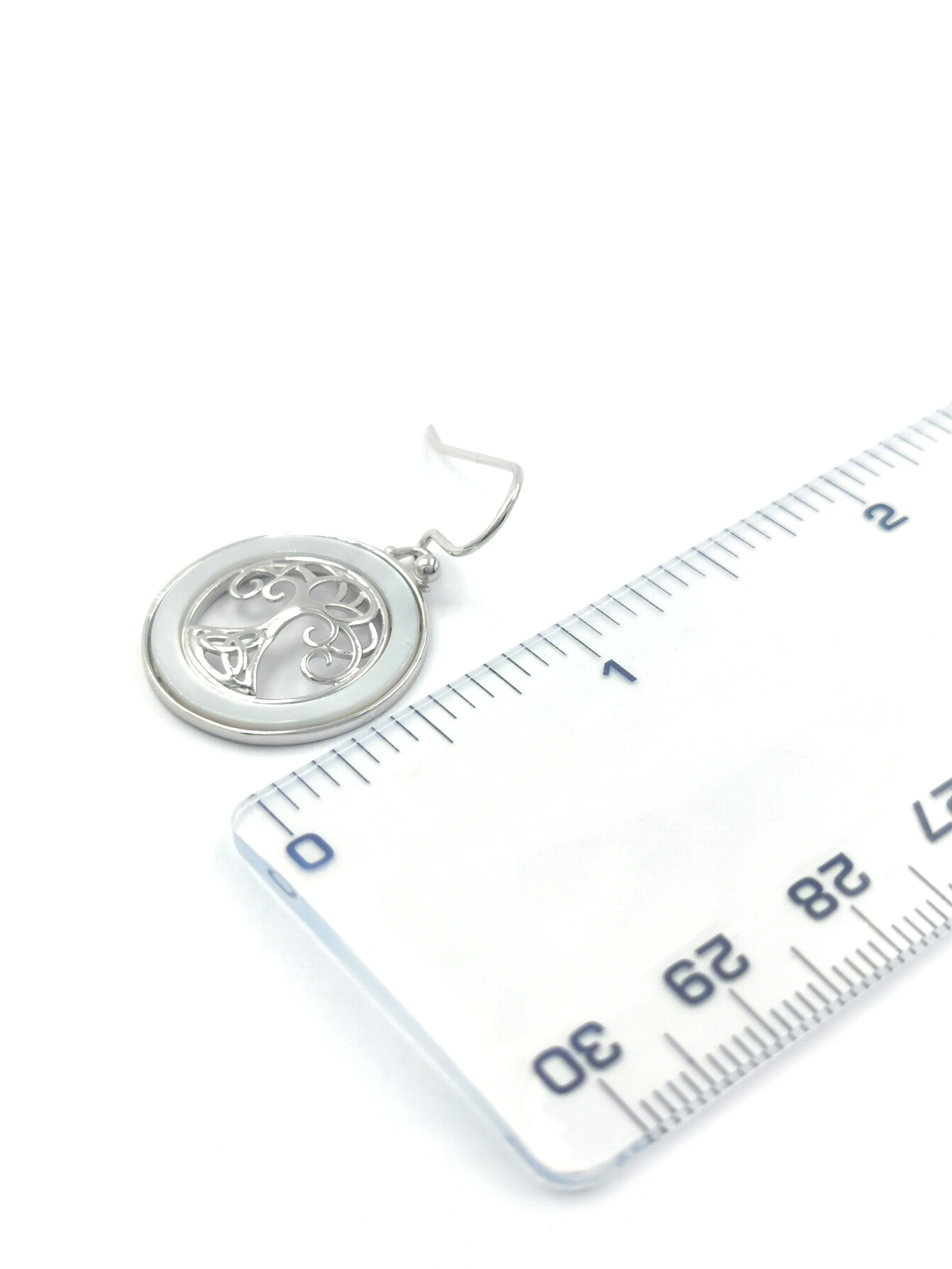 Striking Sterling Silver Tree of Life Earrings For Women. Picture For Scale.