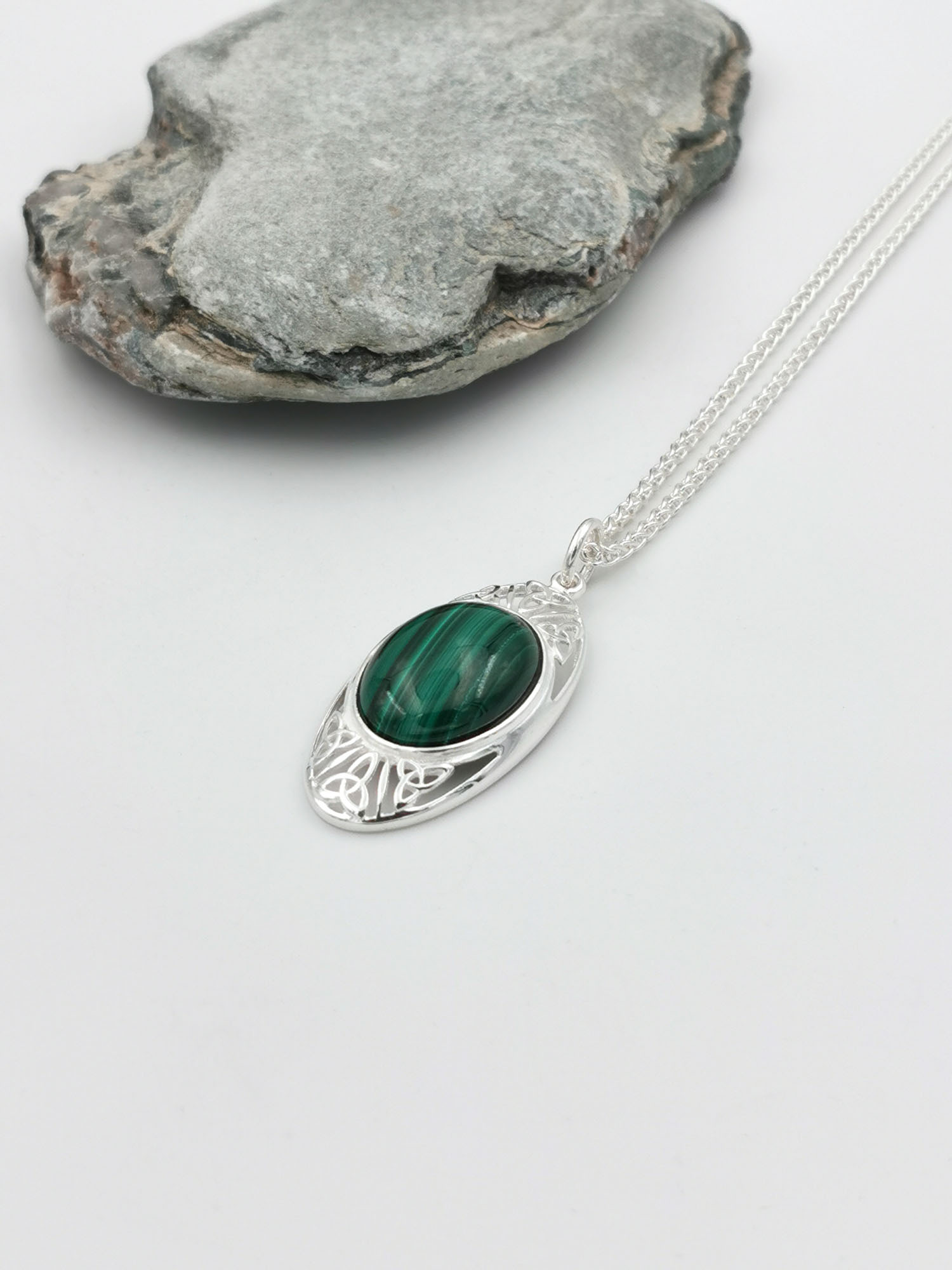 Womens Sterling Silver Trinity Knot Necklace