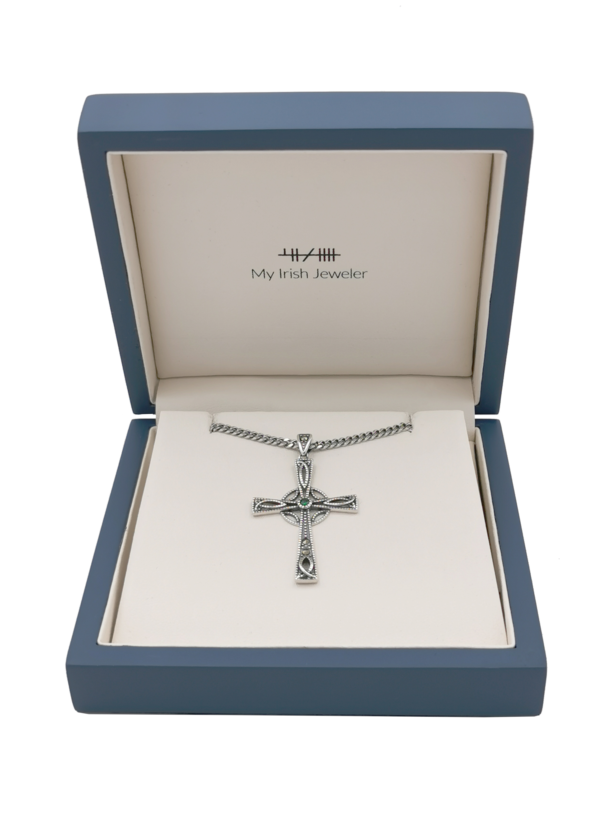 Genuine Sterling Silver Celtic Cross Necklace For Women. In Luxury Packaging.