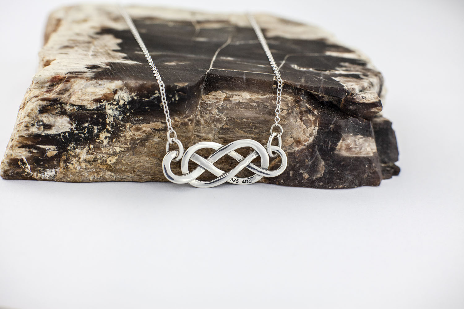 Womens Authentic Sterling Silver Celtic Knot Necklace. Picture Of The Reverse Side.