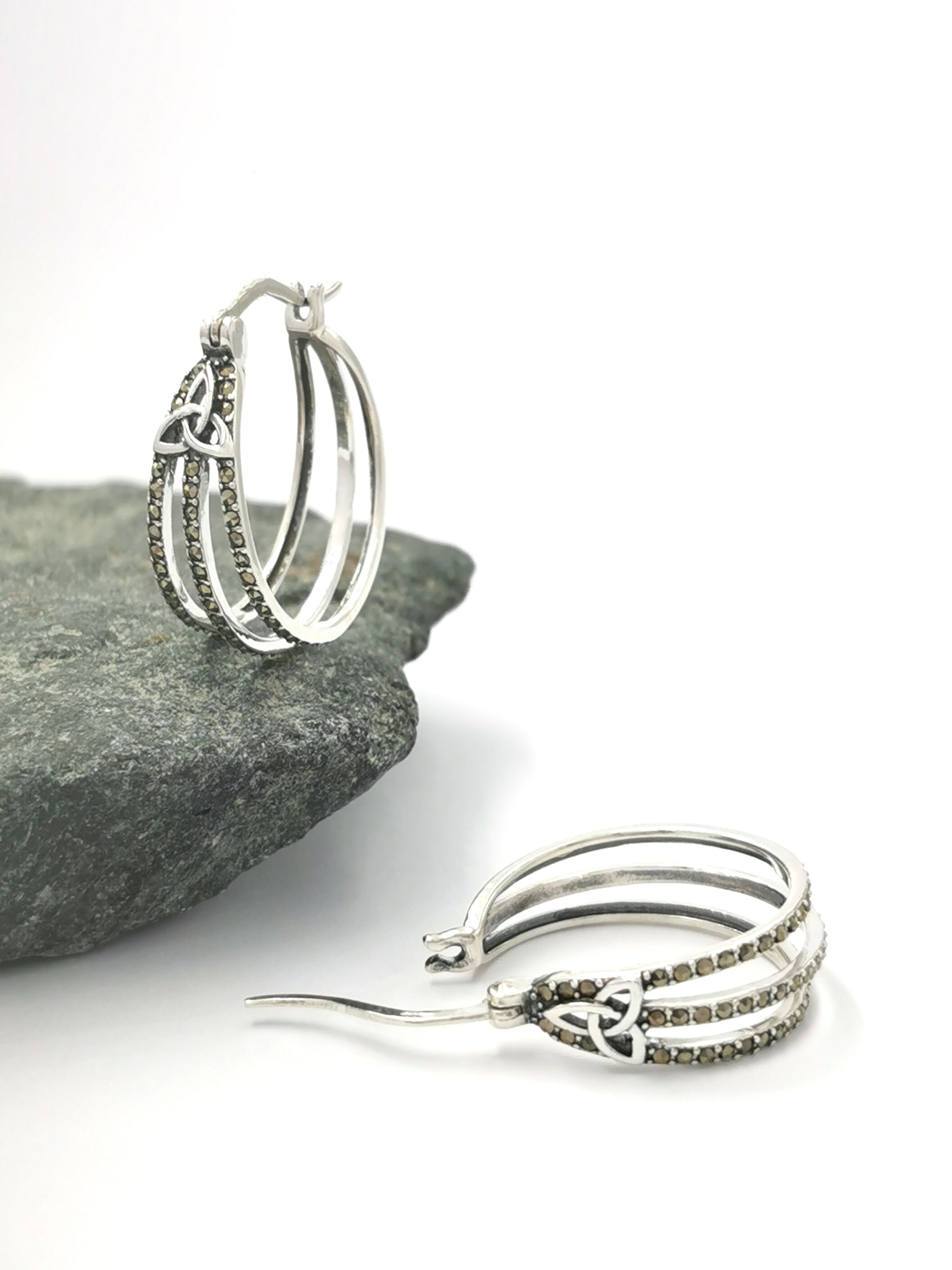 marcasite hoop earrings