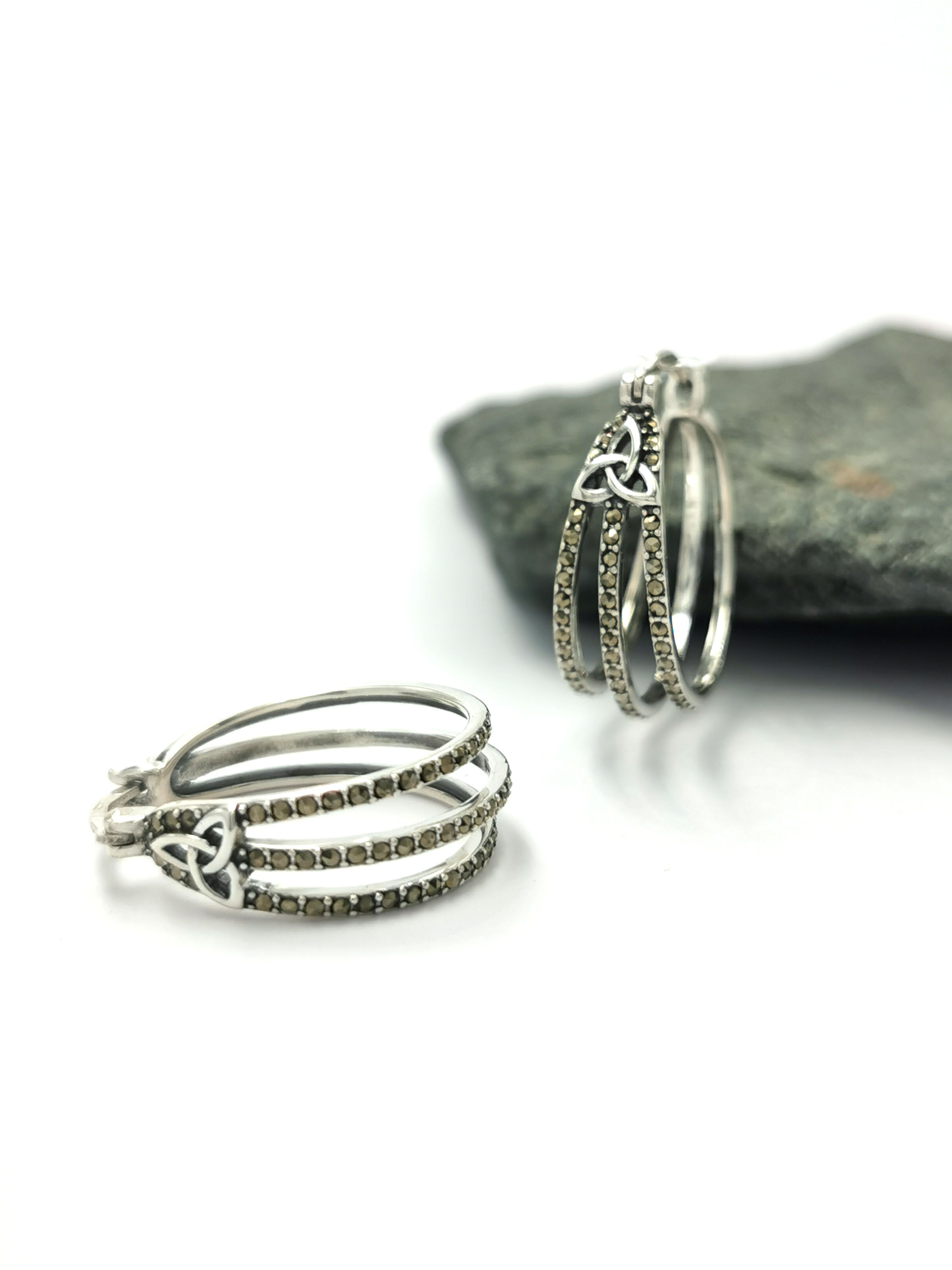 Sterling high quality silver earrings and ring set