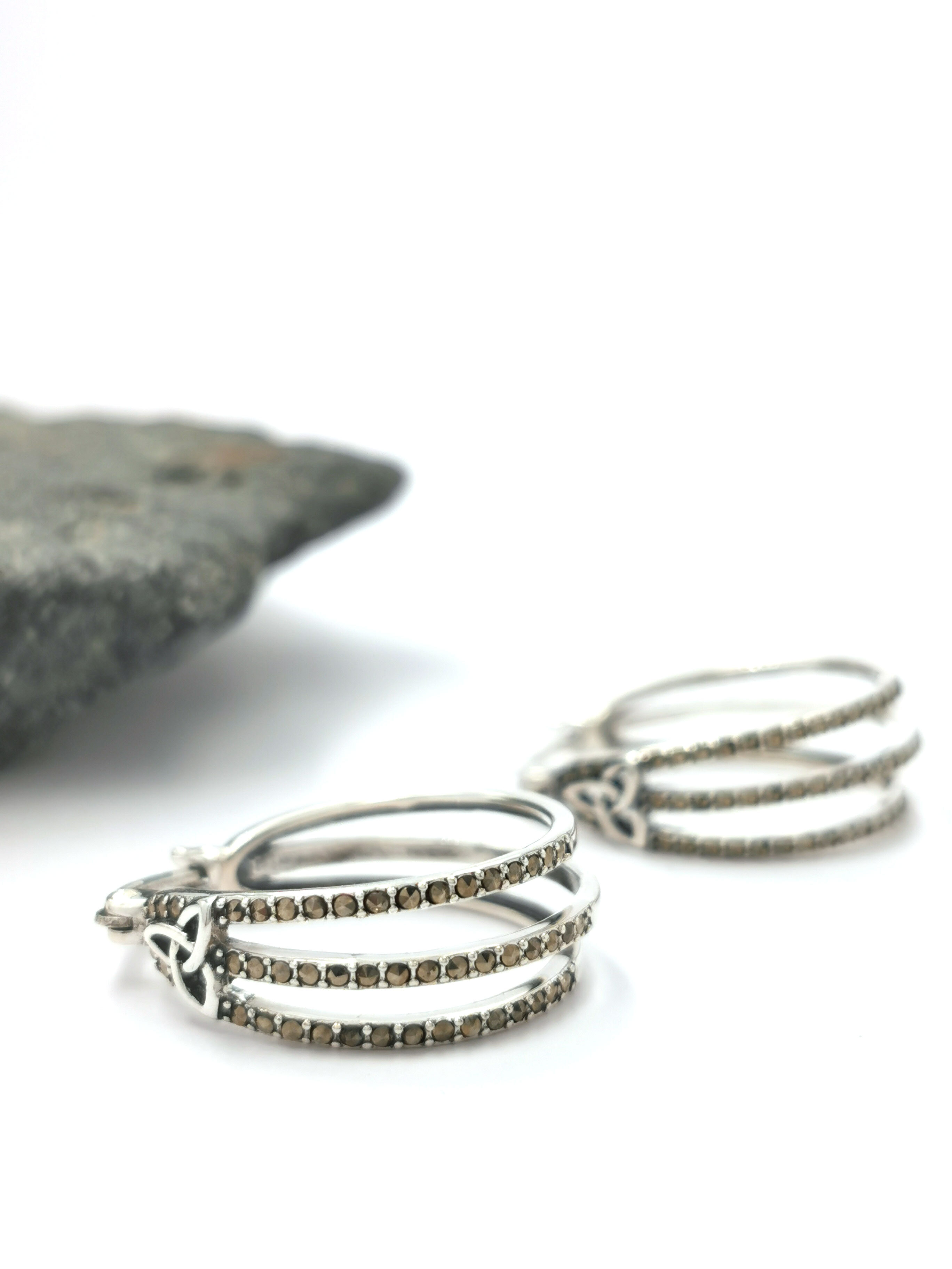 Striking Sterling Silver Trinity Knot Earrings For Women