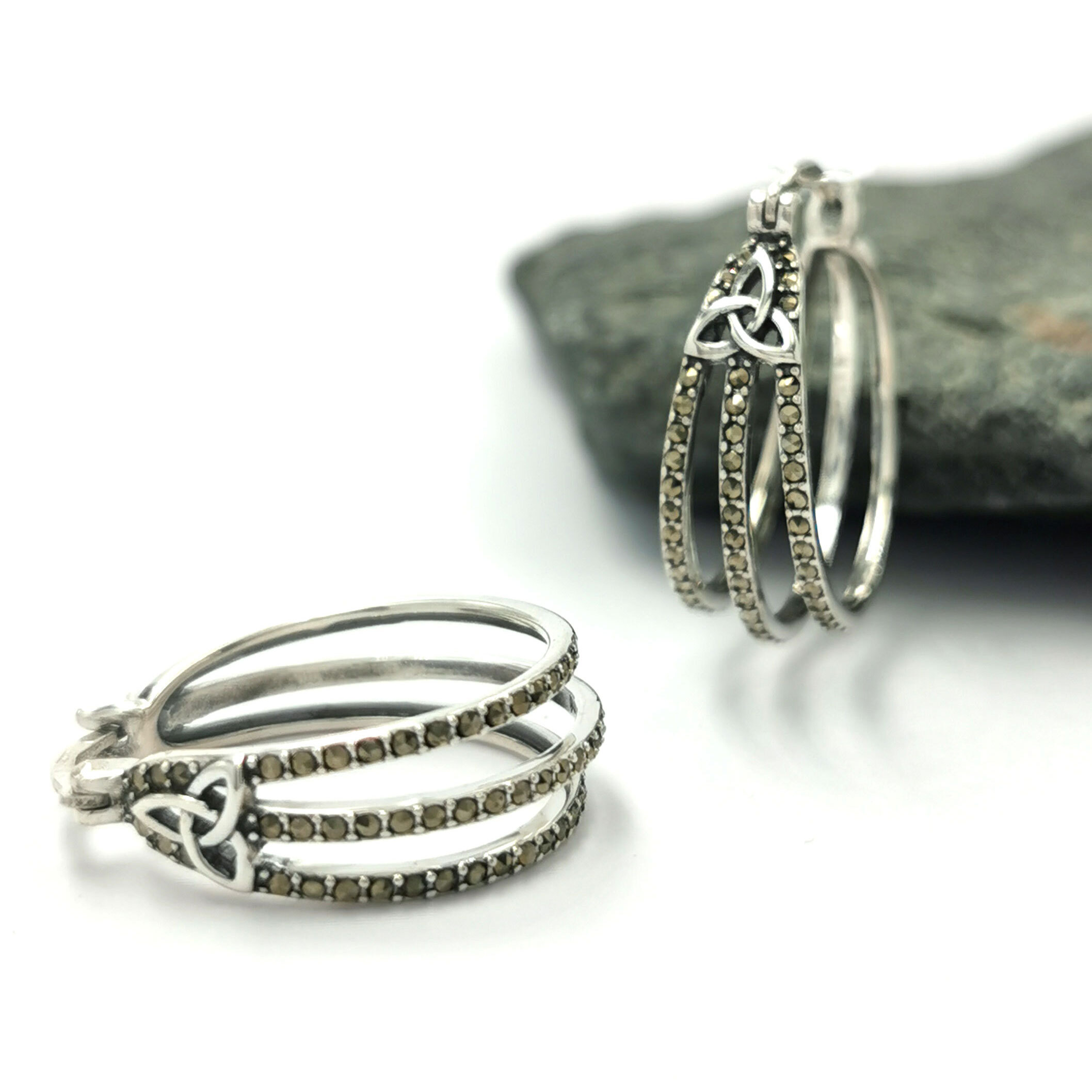 marcasite hoop earrings