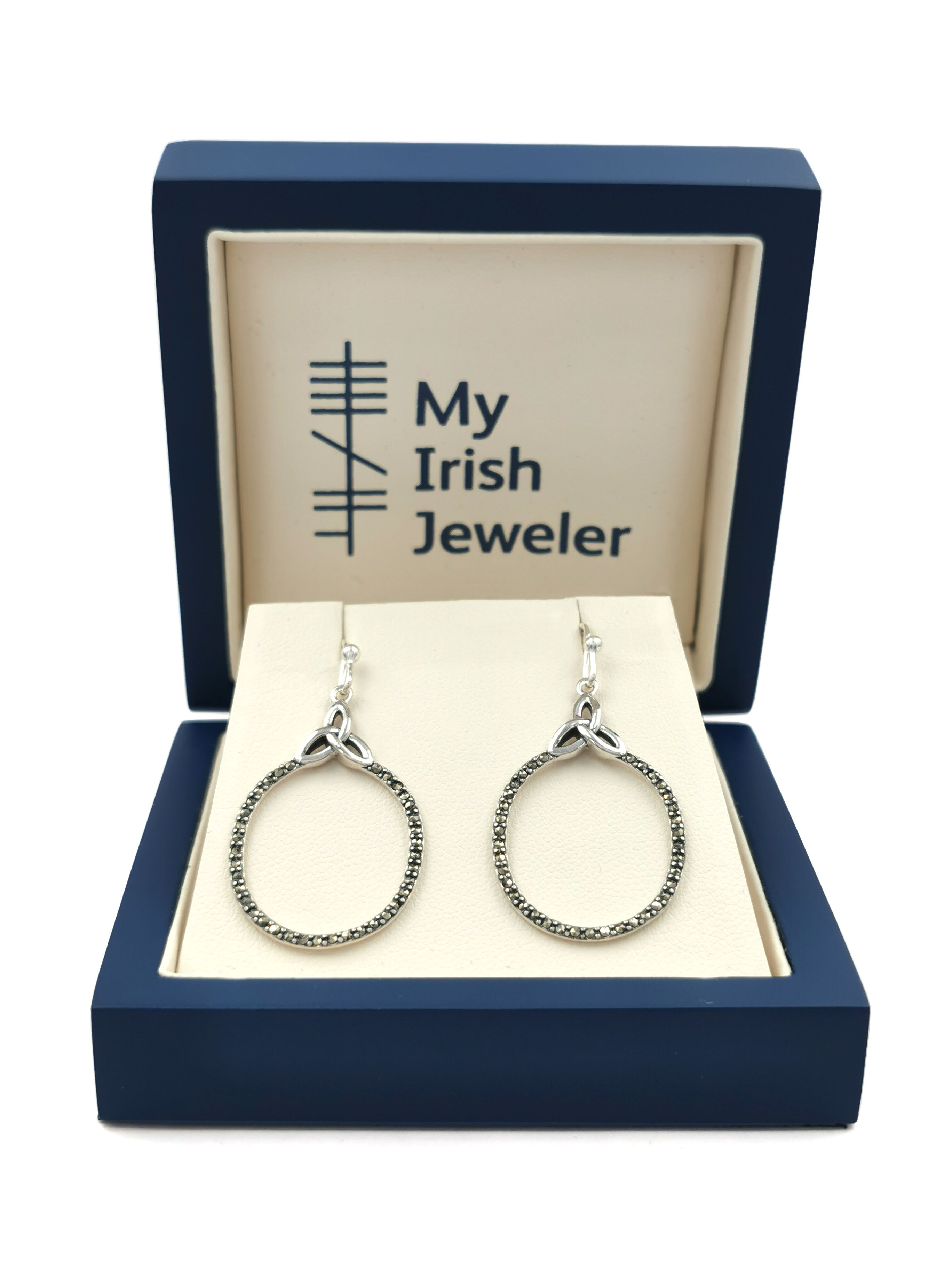 Womens Trinity Knot Earrings in Sterling Silver With a Polished Finish. In Luxury Packaging.