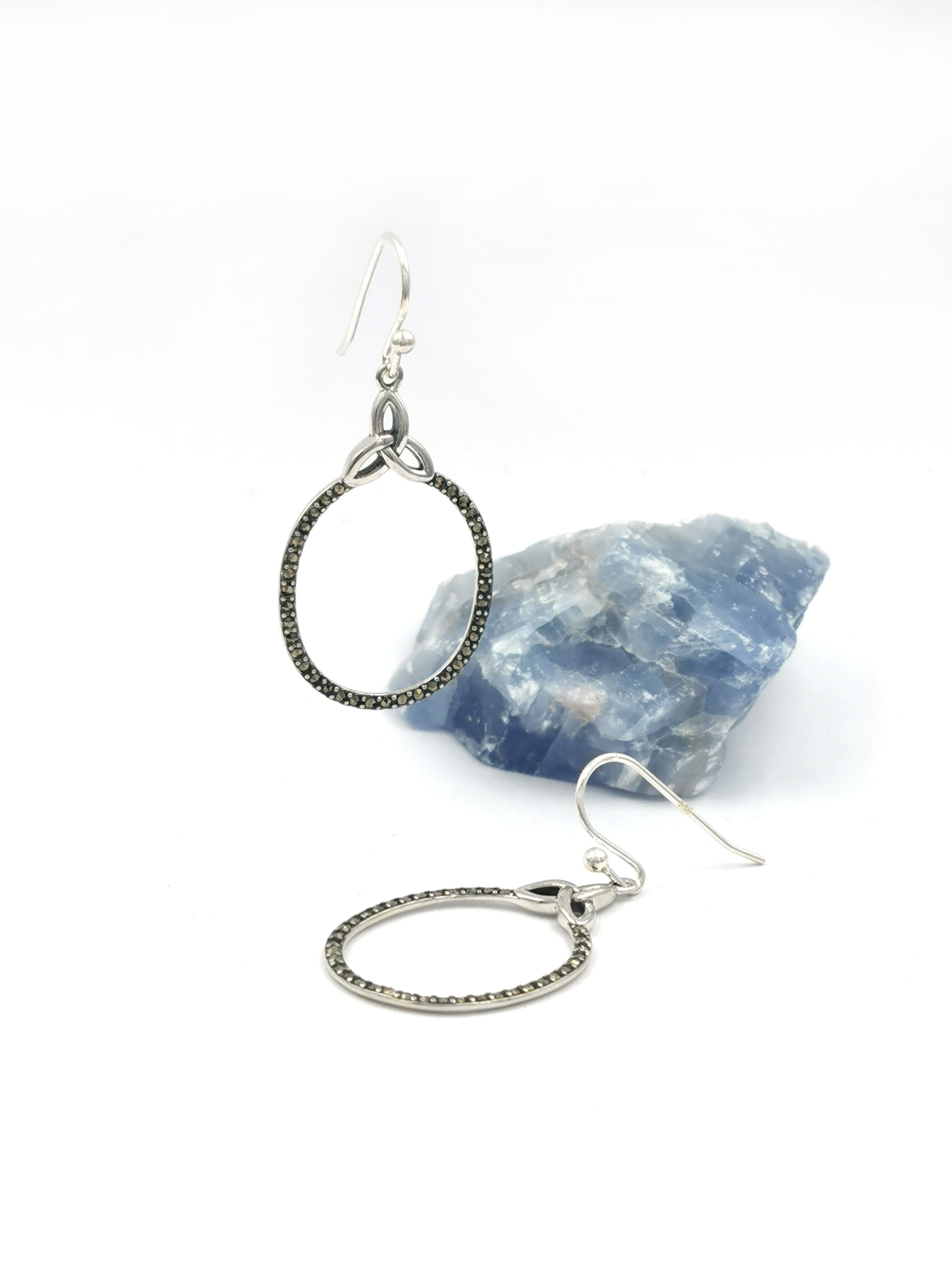 Authentic Sterling Silver Trinity Knot Earrings For Women With a Polished Finish