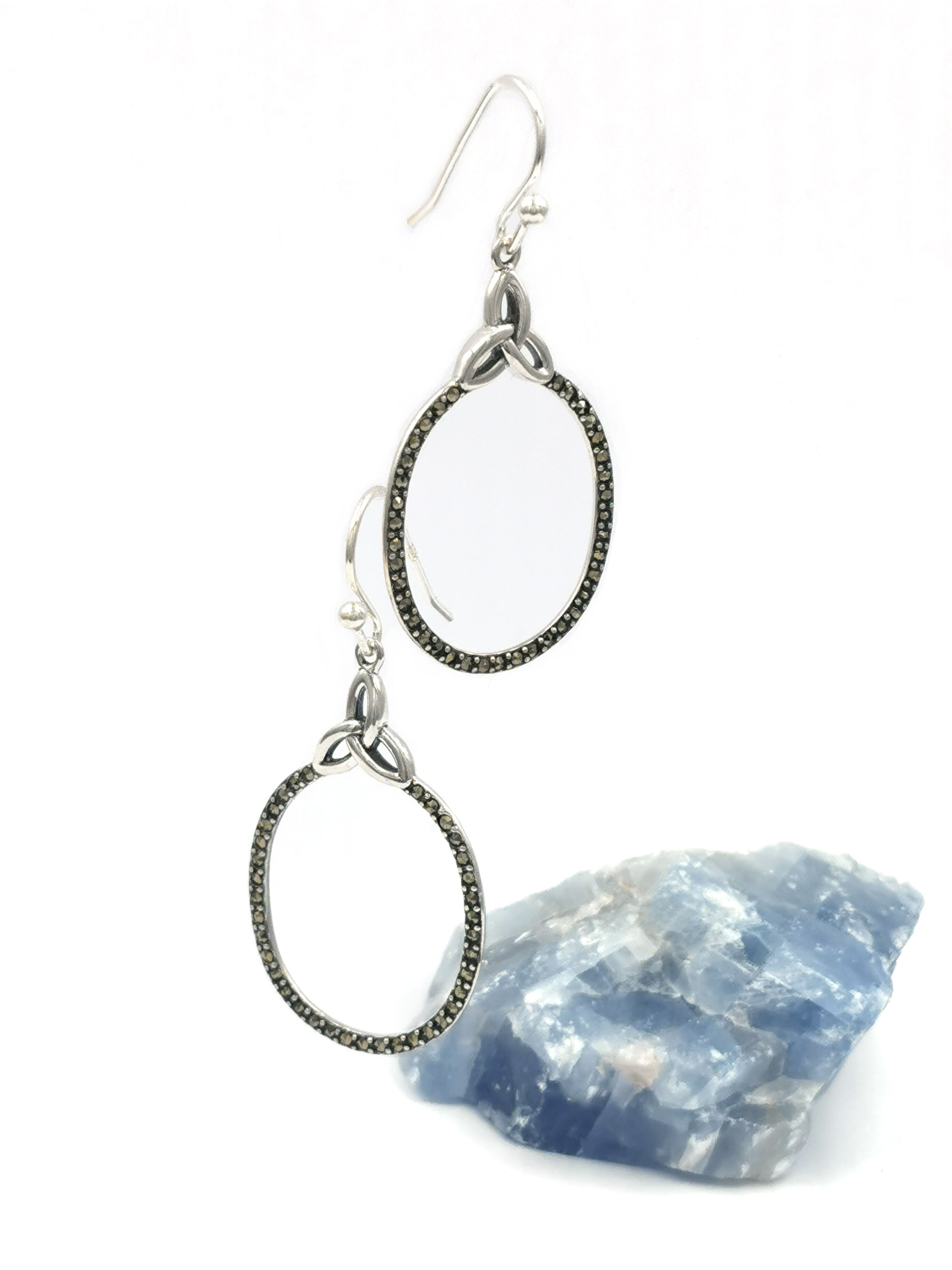 Authentic Sterling Silver Trinity Knot Earrings For Women With a Polished Finish