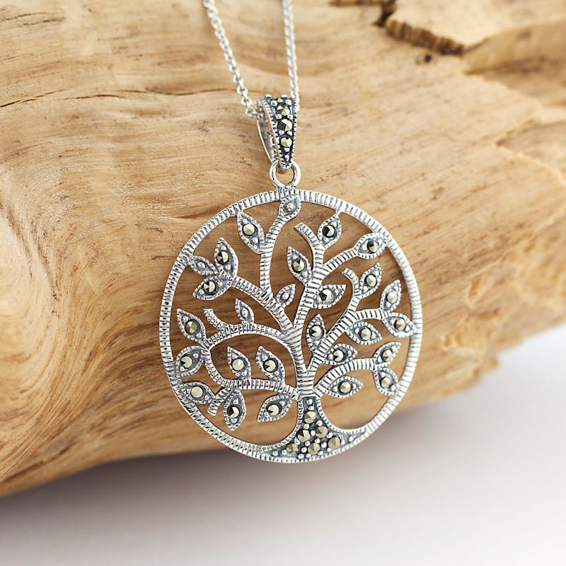 Real Sterling Silver Tree of Life Necklace For Women