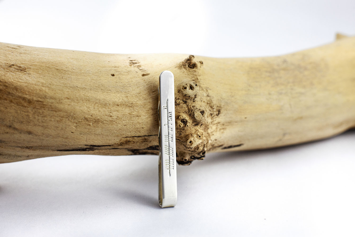 Mens Medium Sized Ogham Engravable Tie Bar in Real Sterling Silver