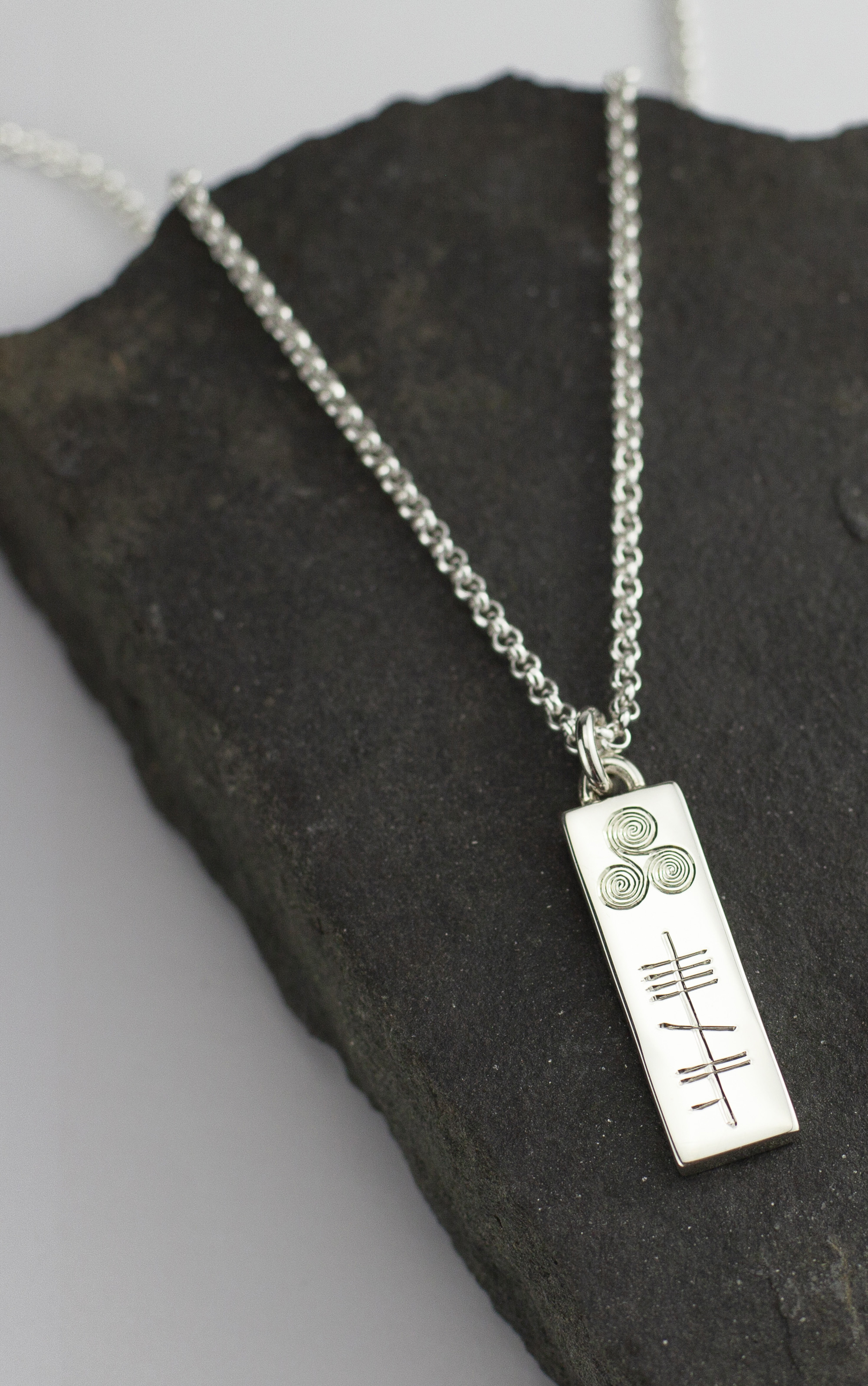 ogham necklace silver