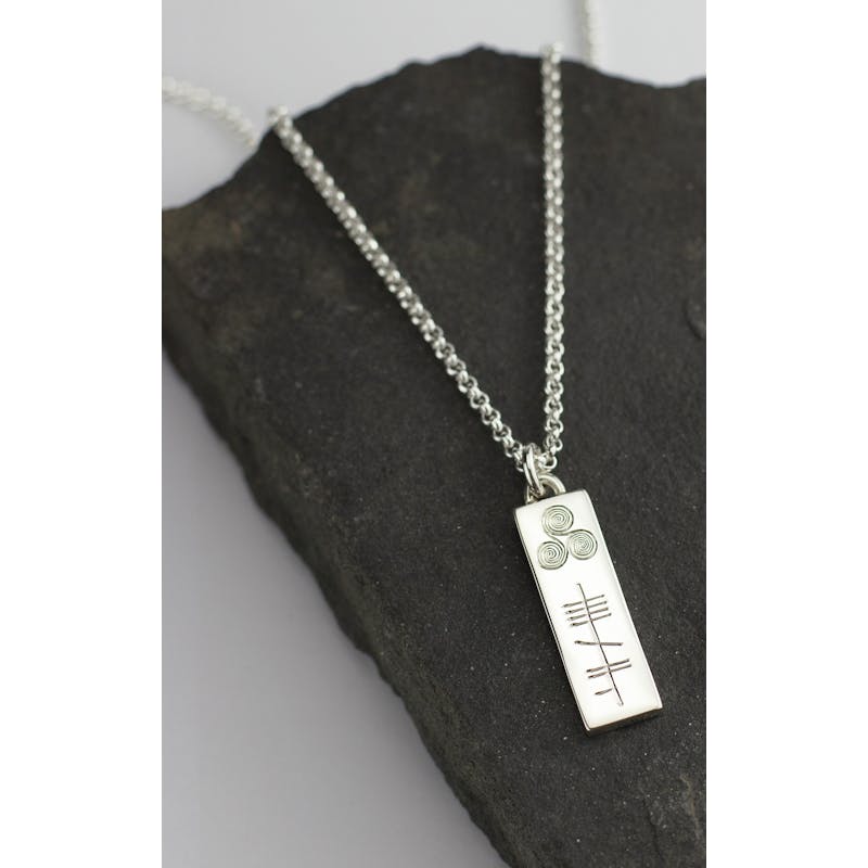 Ogham & Triskele - Shown with Luxury Rolo Chain