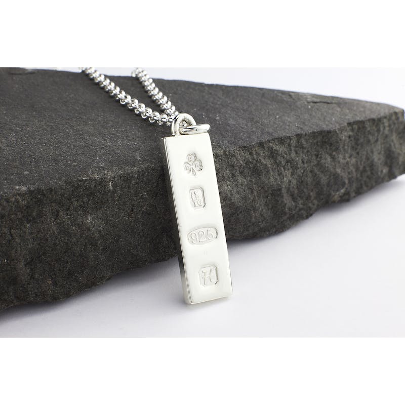 Sterling Silver Ogham & Triskele Necklace. Picture Of The Reverse Side.