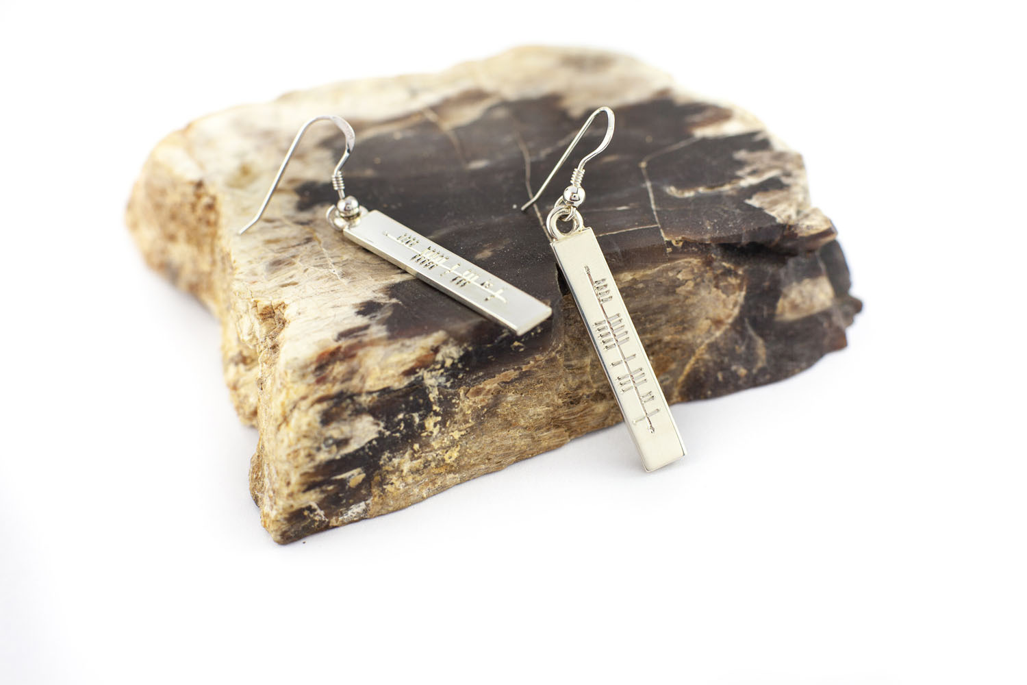 Real Sterling Silver Ogham Earrings For Women