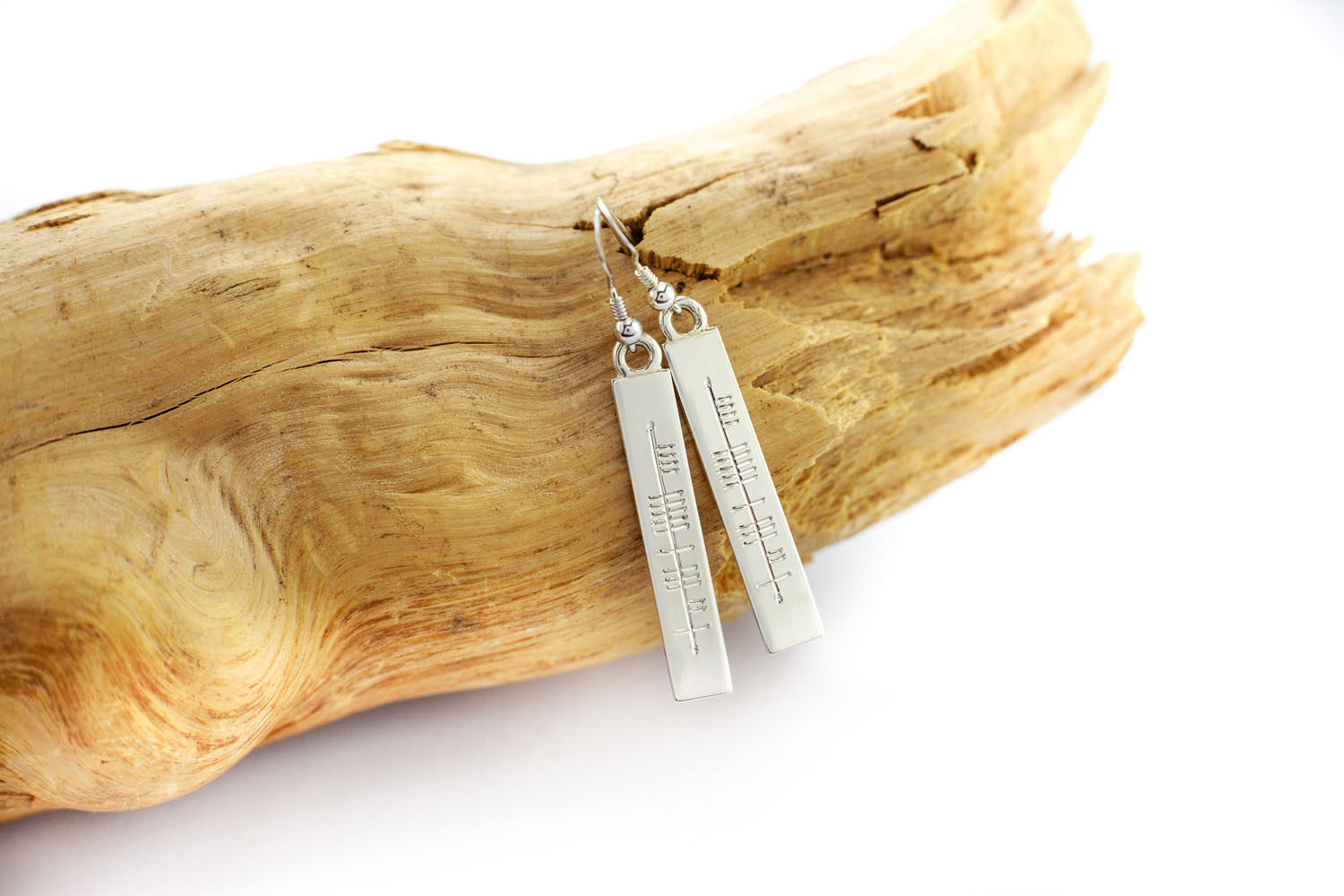 Irish Sterling Silver Personalizable Ogham Earrings For Women