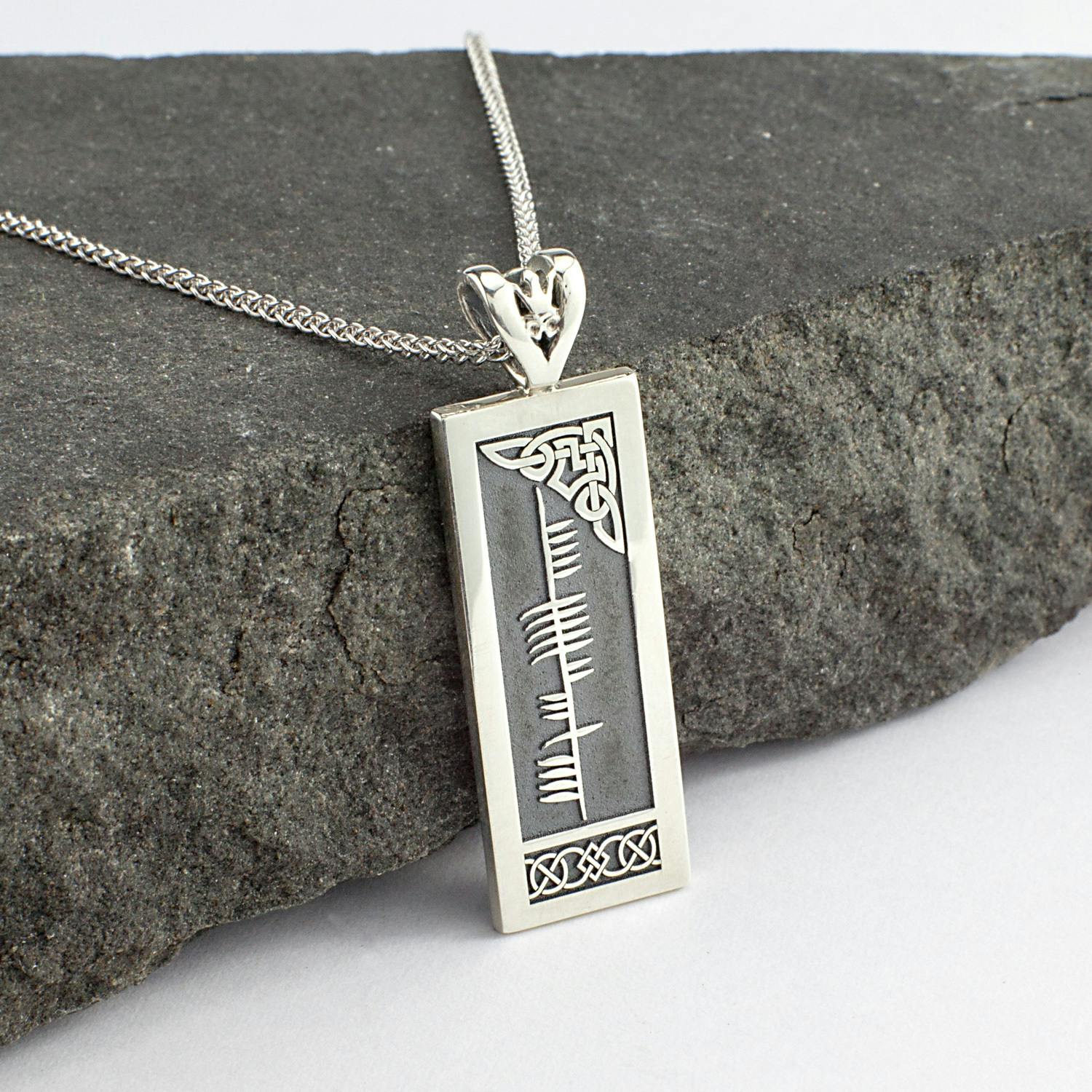 Sterling Silver Ogham Name Necklace, From Ireland My Irish Jeweler