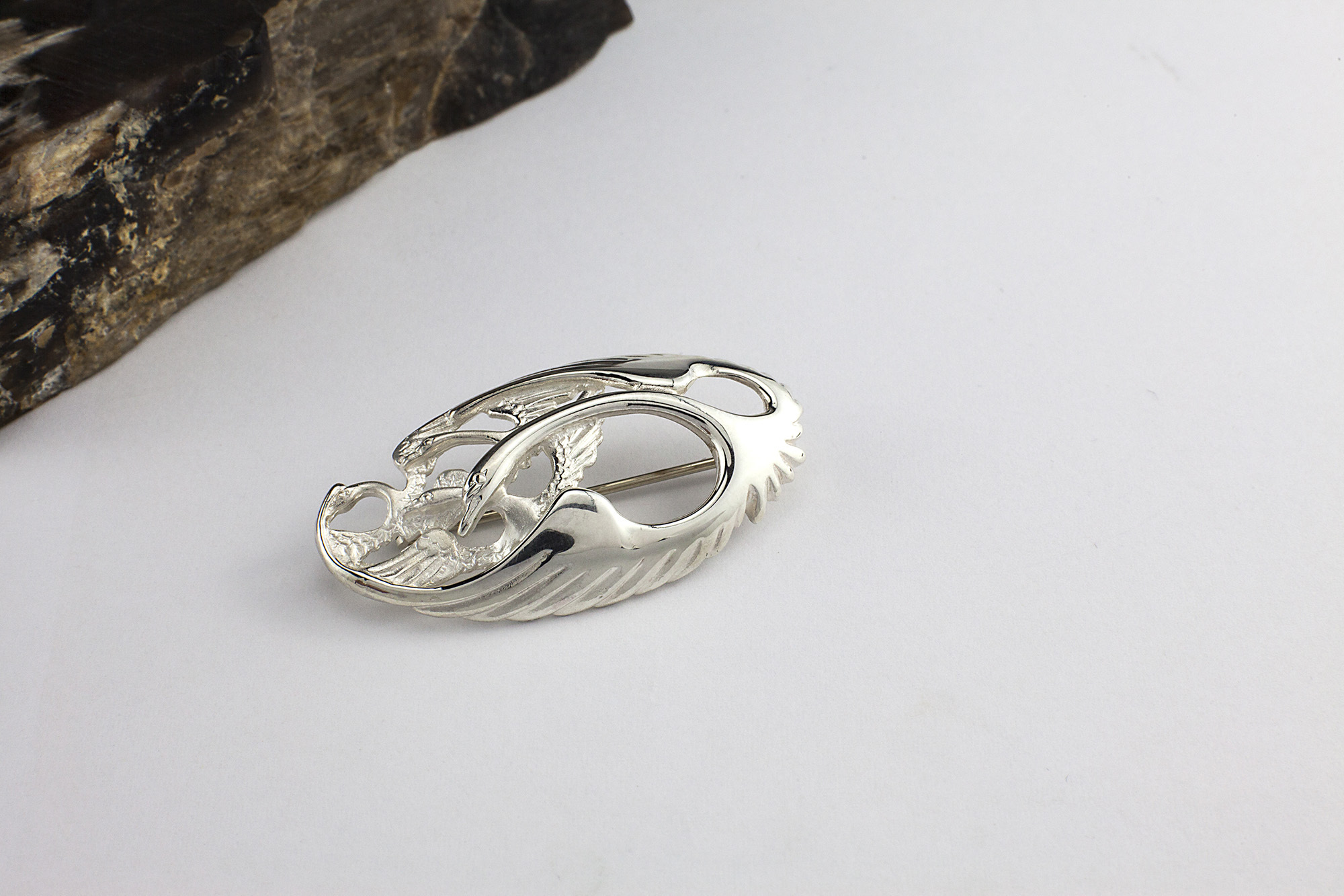 Sterling Silver Oval Children Of Lir Brooch, Made… | My Irish Jeweler