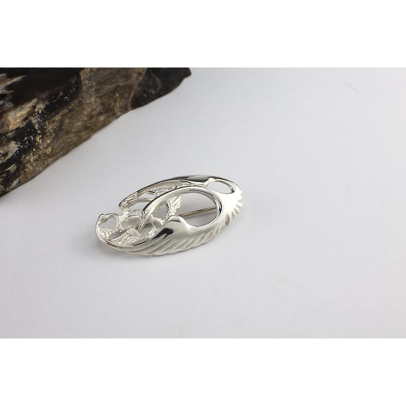 Sterling Silver Oval Children Of Lir Brooch, From… | My Irish Jeweler
