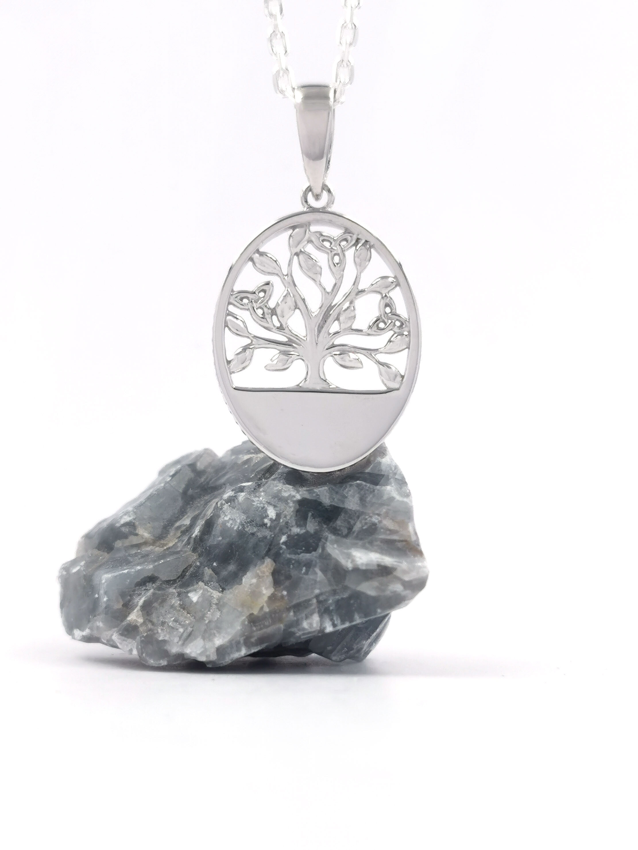 Attractive Sterling Silver Tree of Life Necklace With a Polished Finish For Women