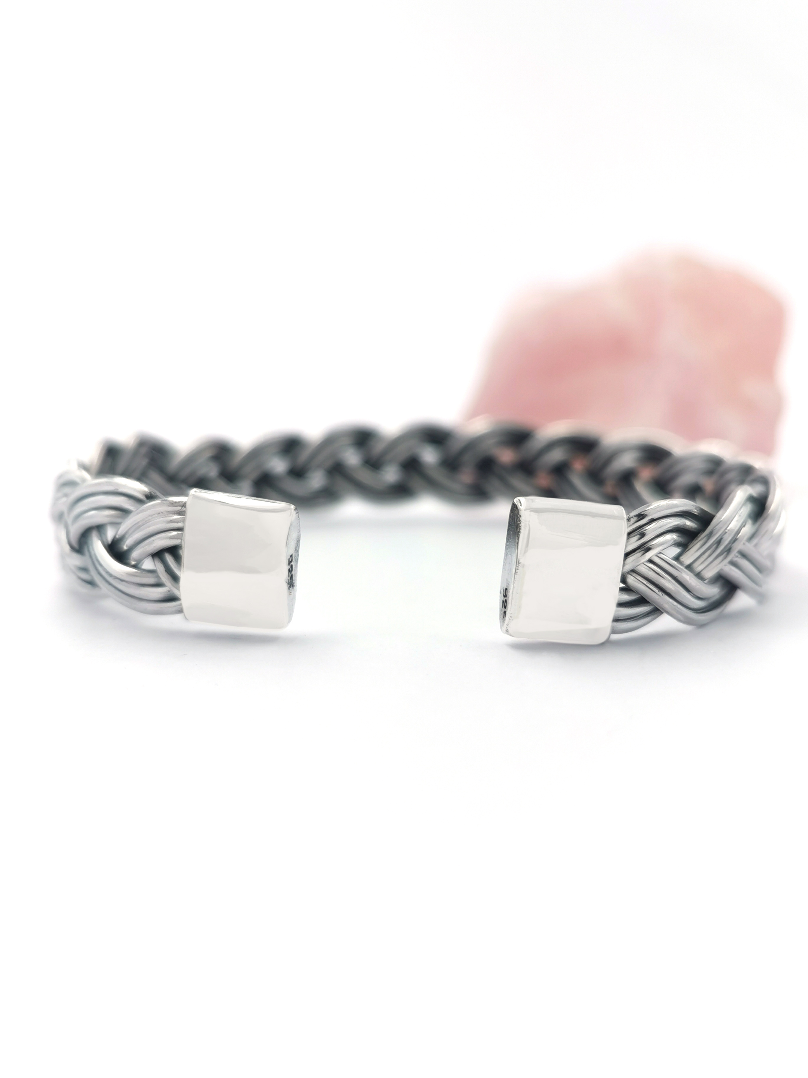 Womens Oxidised Celtic Knot Bracelet in Real Sterling Silver. Picture Of The Back.