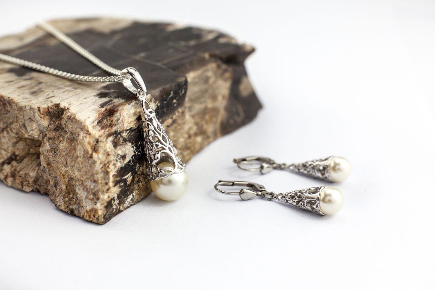 Womens Sterling Silver Tree of Life Earrings