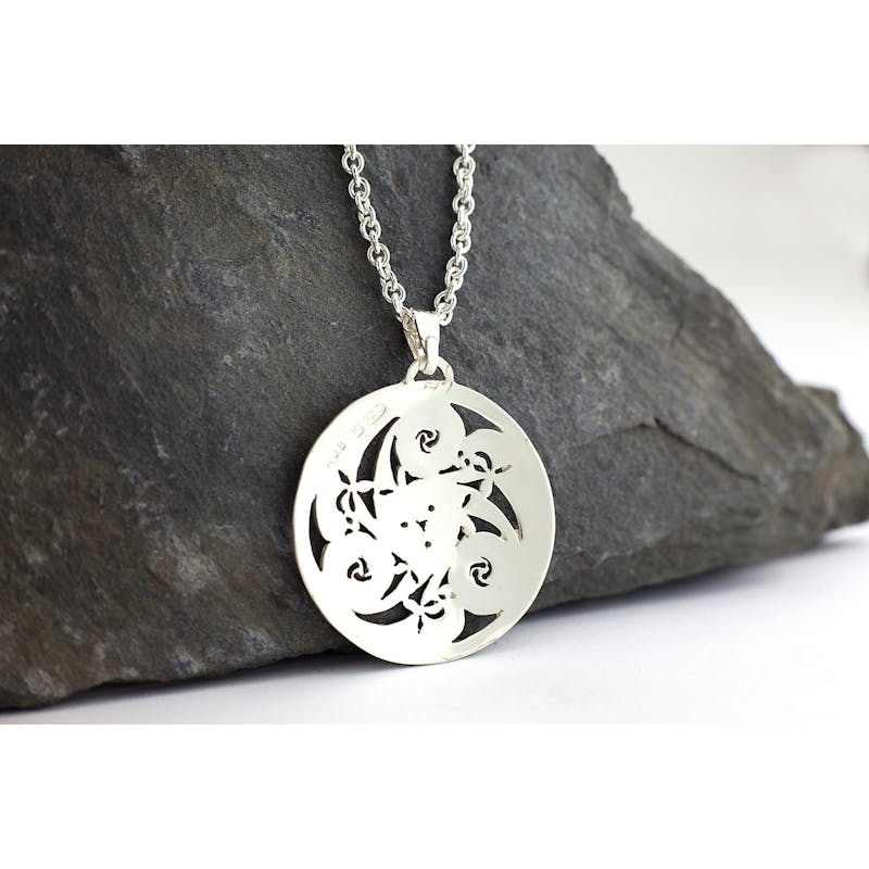 Womens Celtic Knot Necklace in Sterling Silver