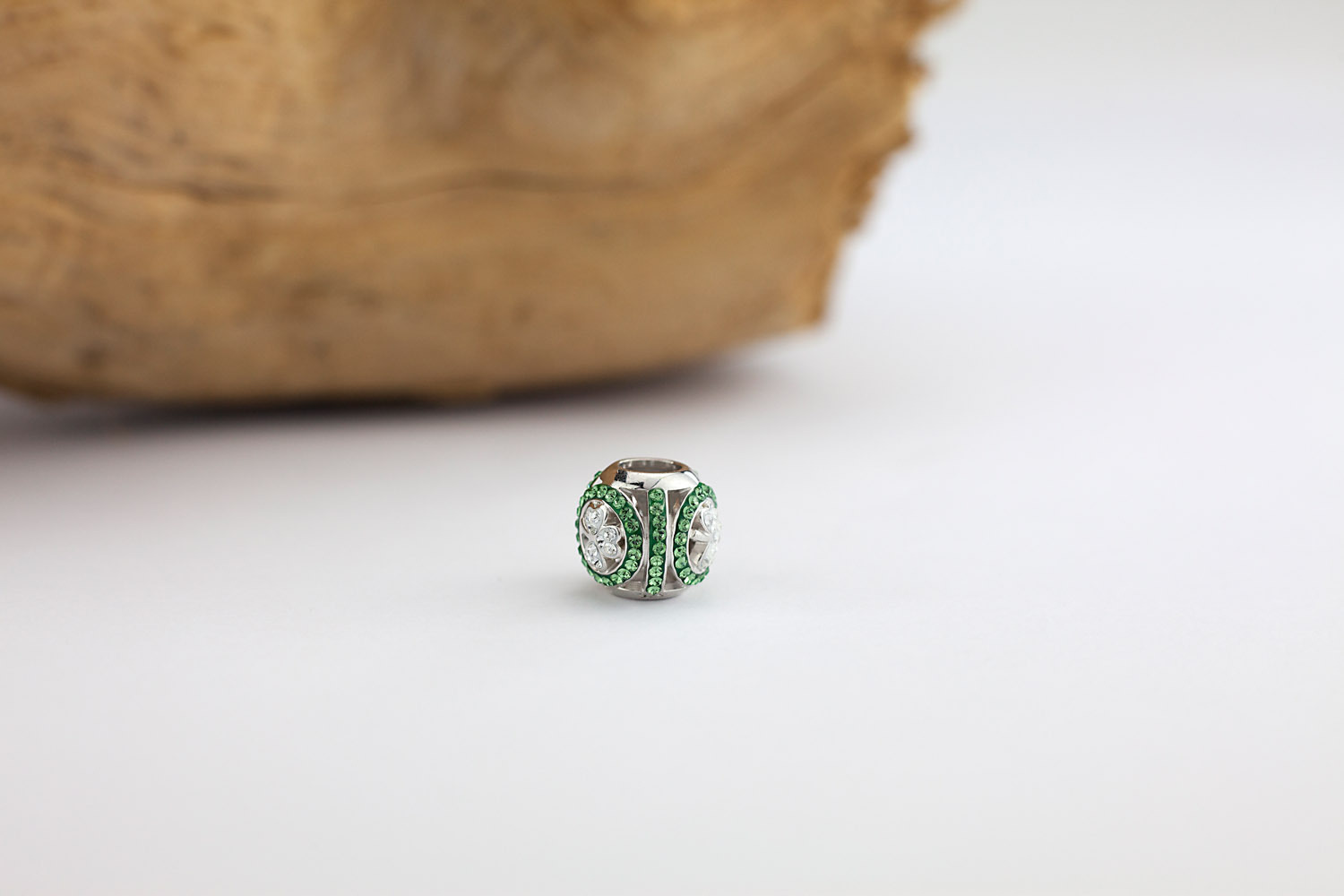 Womens Shamrock Bead in Sterling Silver