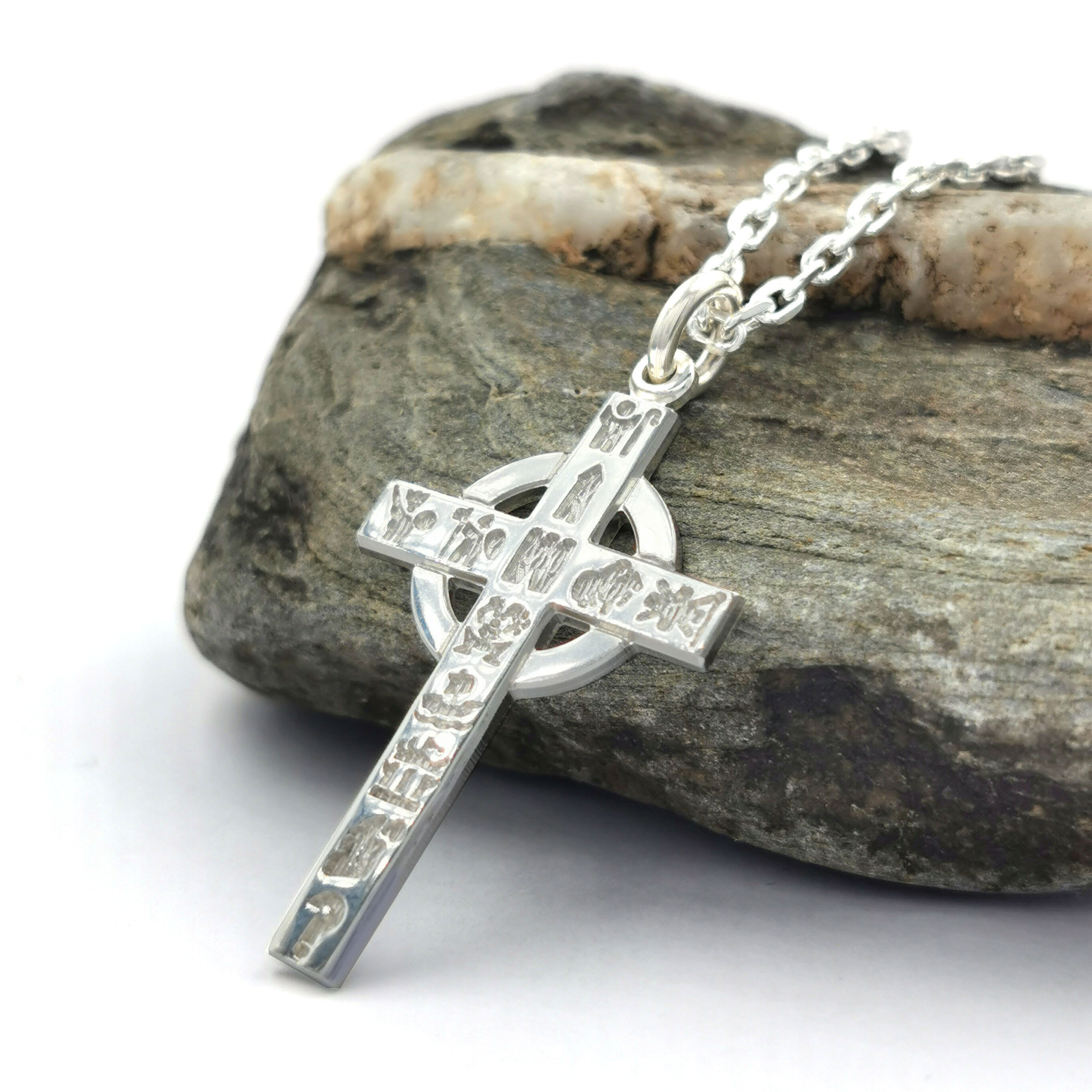 Sterling Silver Small History Of Ireland Cross Crop