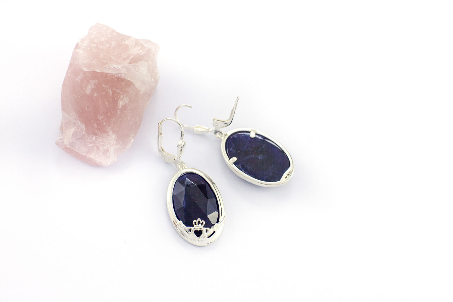 Womens Gorgeous Sterling Silver Claddagh Earrings