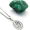 Gorgeous Sterling Silver St Christopher Necklace With a Oxidized Finish. Pictured Flat. - Gallery