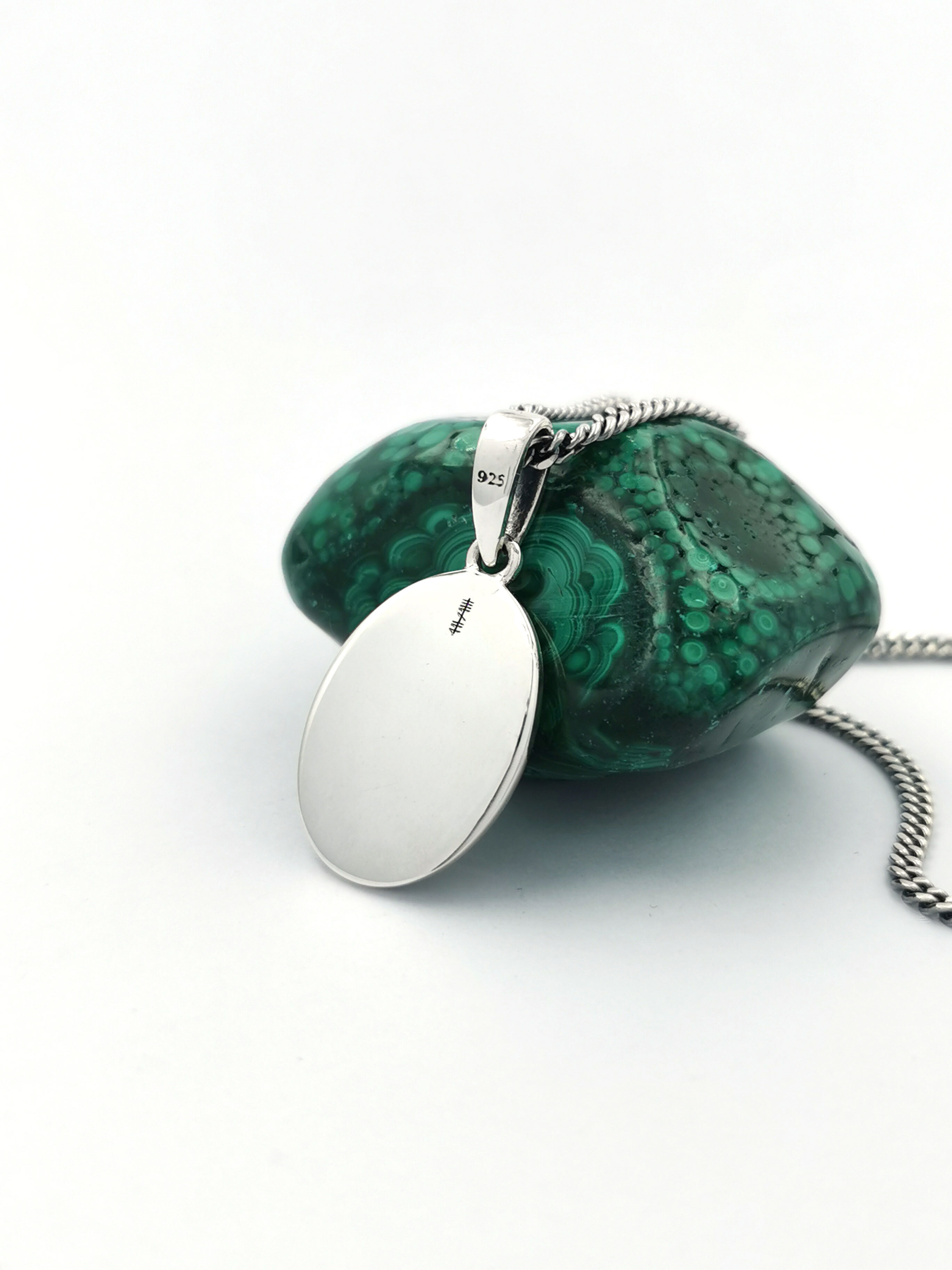 St Christopher & Celtic Knot - Reverse of Pendant with Our "Home" Logo in Ogham