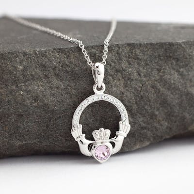 Love Heart Necklaces Created June Birthstone Necklace White Created  Alexandrite Sterling Silver Necklace 