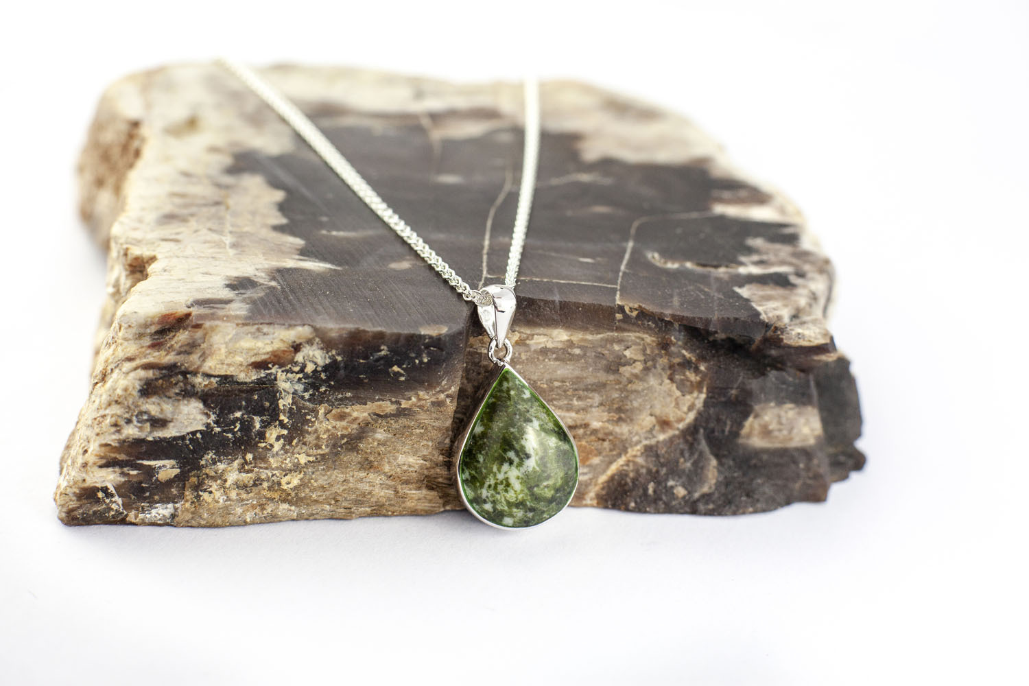 Connemara Marble - Shown with Wheat Chain