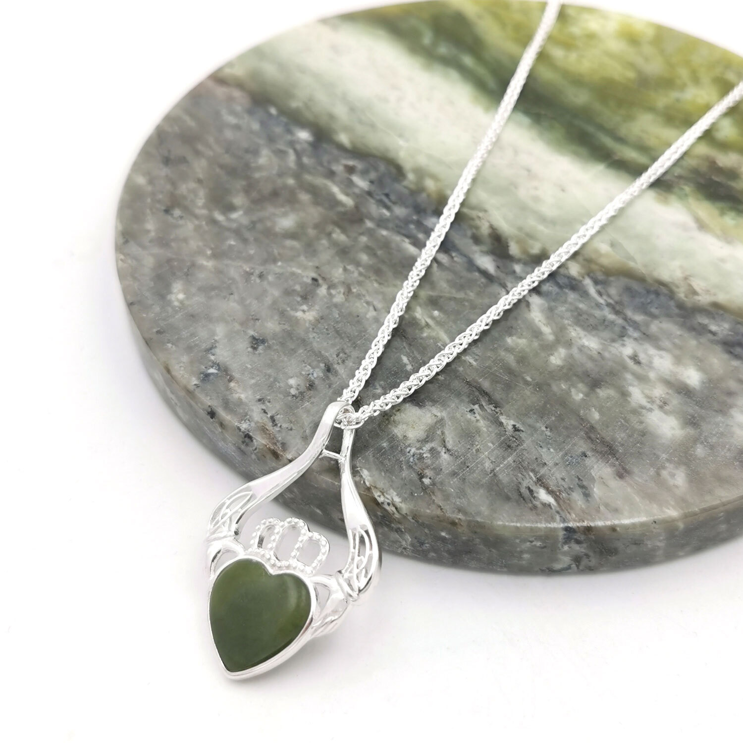 Silver Connemara Marble Large Necklace