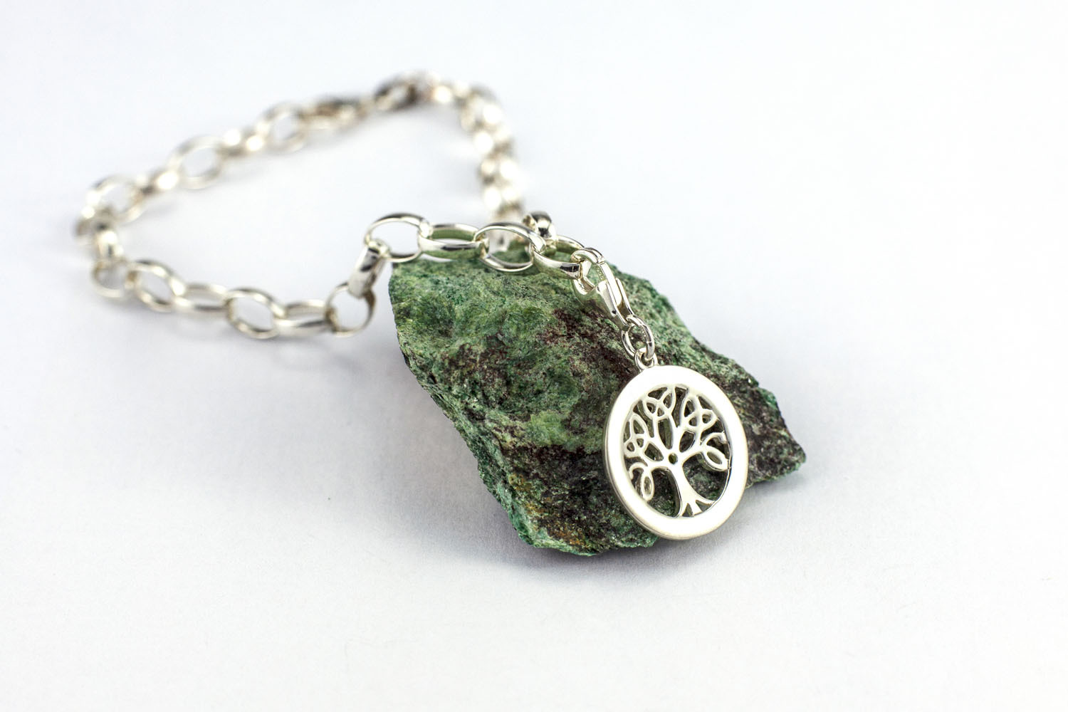 Gorgeous Sterling Silver Tree of Life Bracelet For Women. Picture Of The Reverse Side.