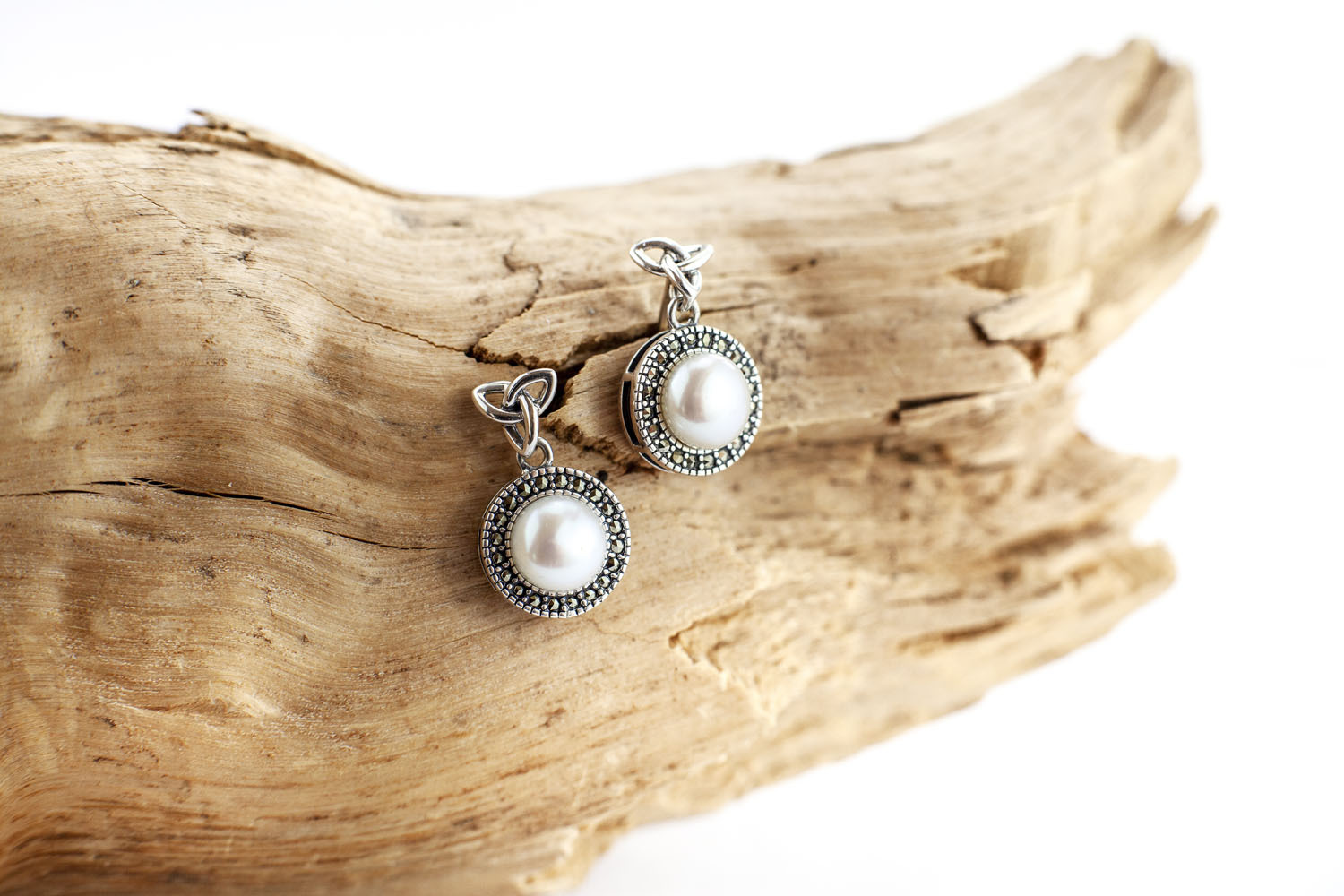 Womens Trinity Knot Earrings in Real Sterling Silver