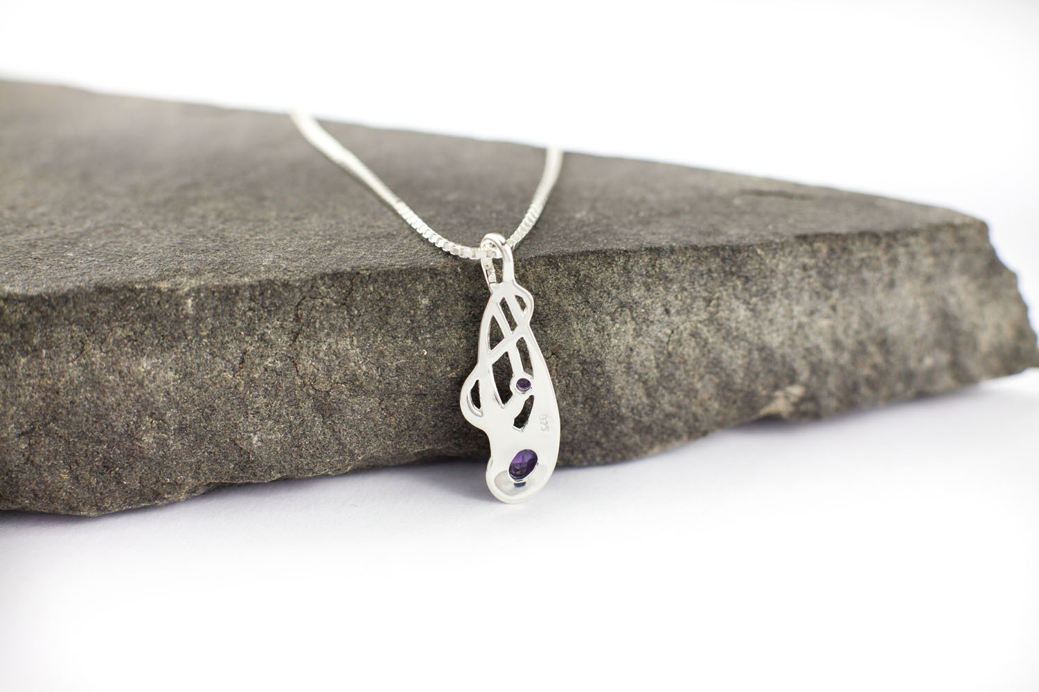 Real Sterling Silver Celtic Knot Necklace For Women. Picture Of The Reverse Side.