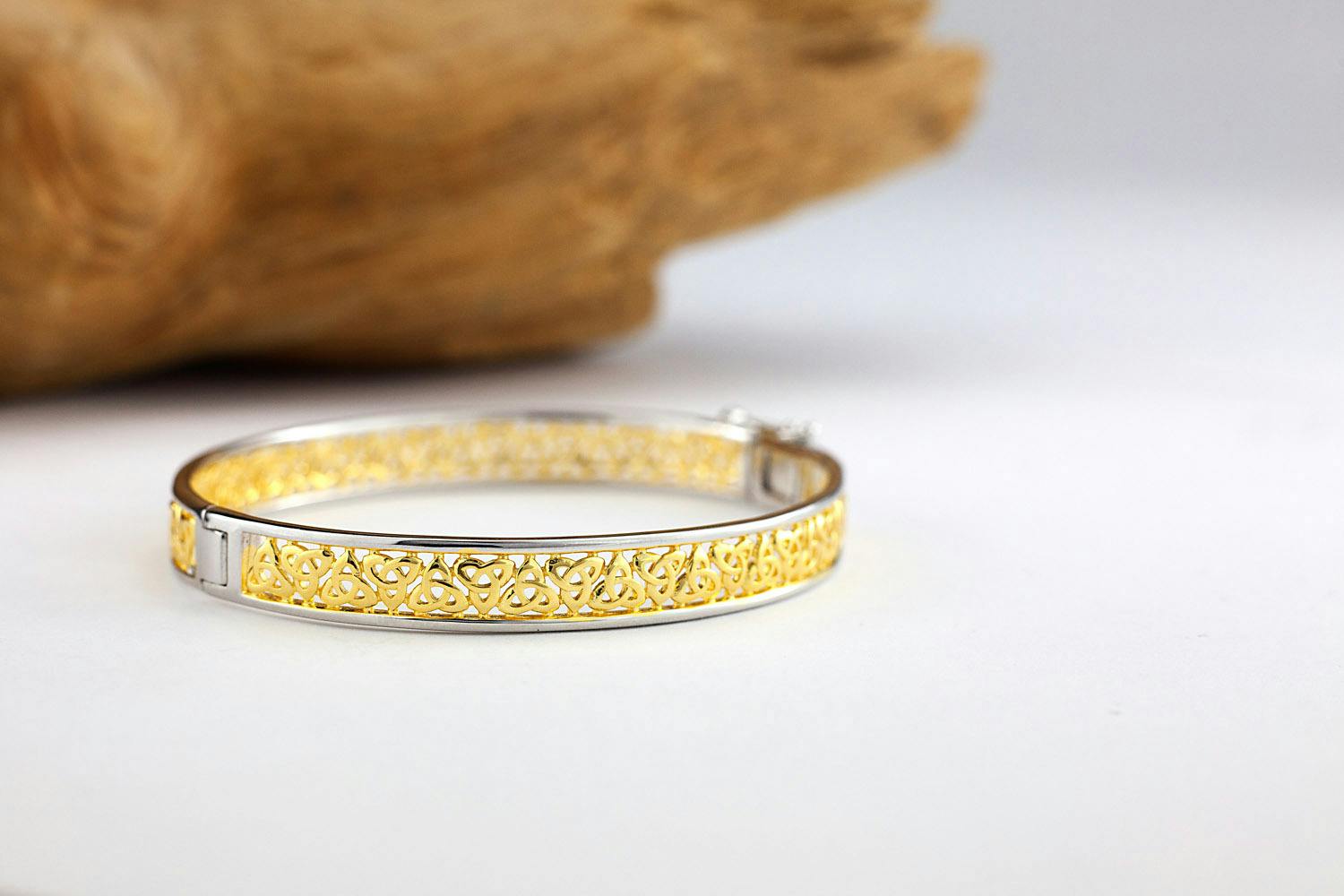 TwoTone Sterling Silver Trinity Knot Bangle, From… My Irish Jeweler