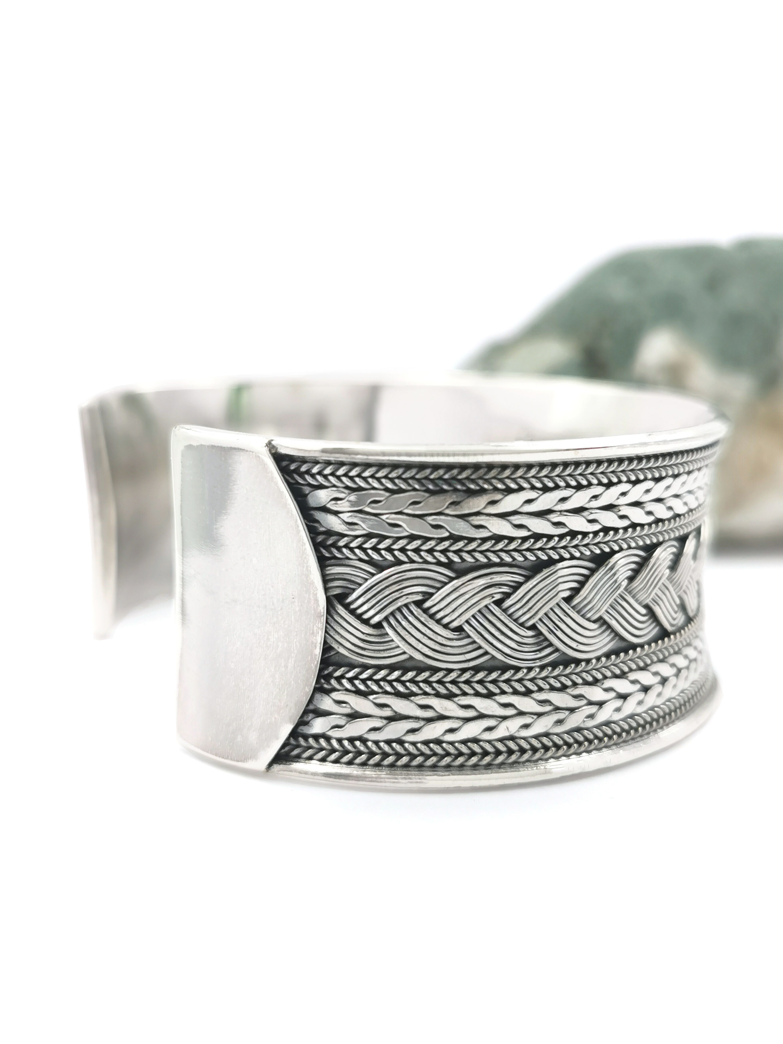 Sterling Silver Wide Torc Celtic Bangle, From… | My Irish Jeweler