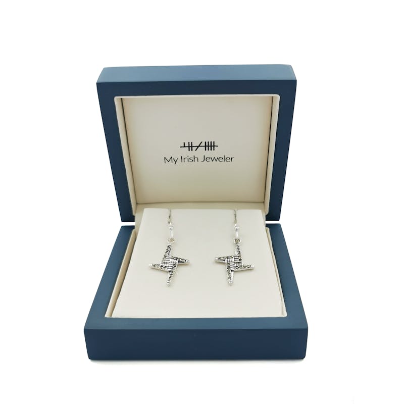 Womens Gorgeous Sterling Silver St Brigids Cross Gift Set. In Luxury Packaging.