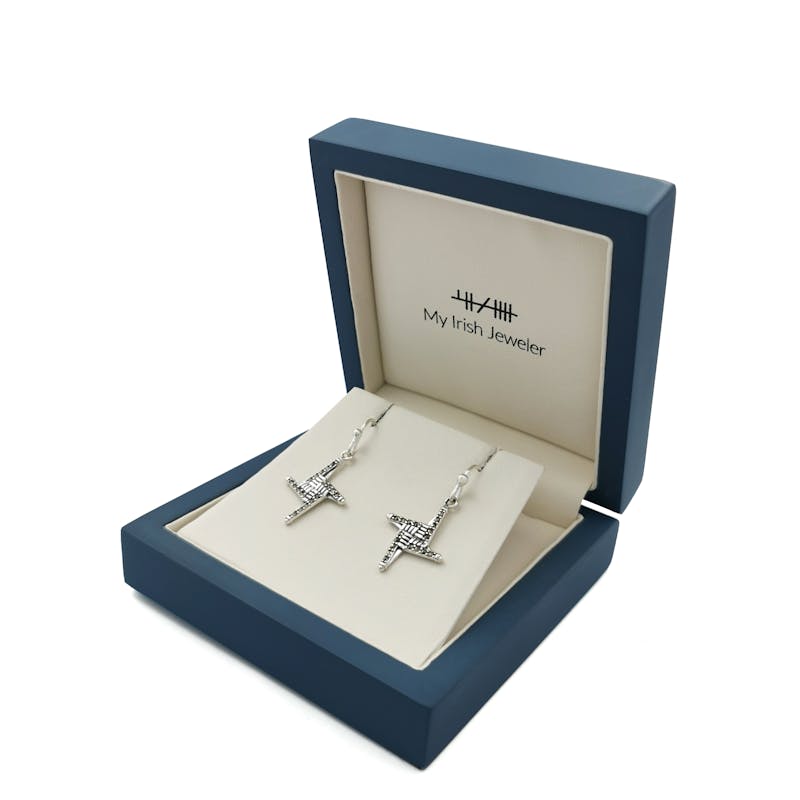 Authentic Sterling Silver St Brigids Cross Earrings For Women. In Luxury Packaging.
