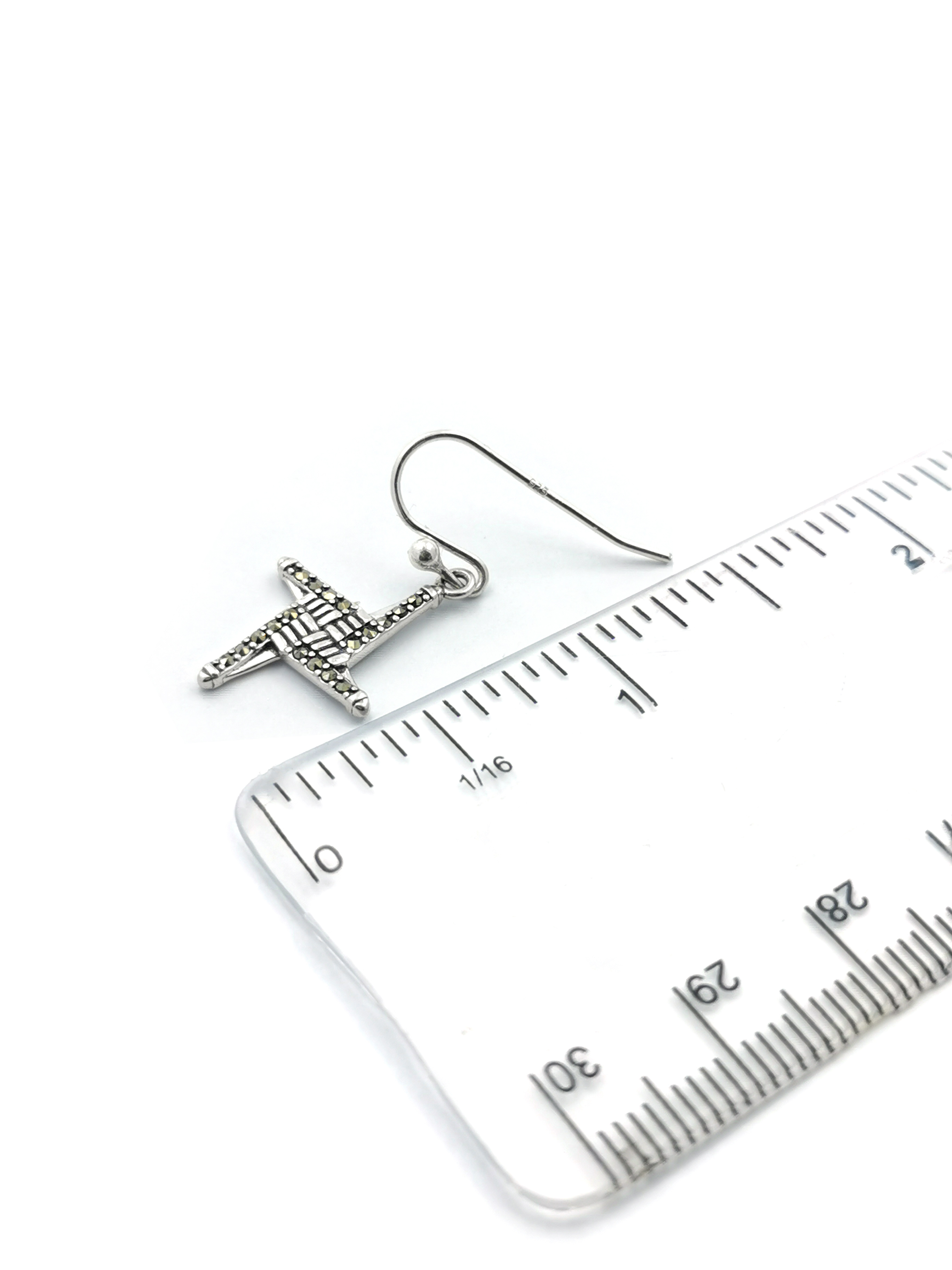 Striking Sterling Silver St Brigids Cross Gift Set For Women. Picture For Scale.