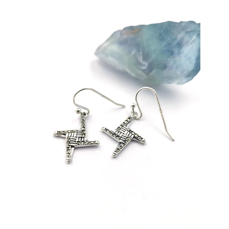 Attractive Sterling Silver St Brigids Cross Gift Set For Women